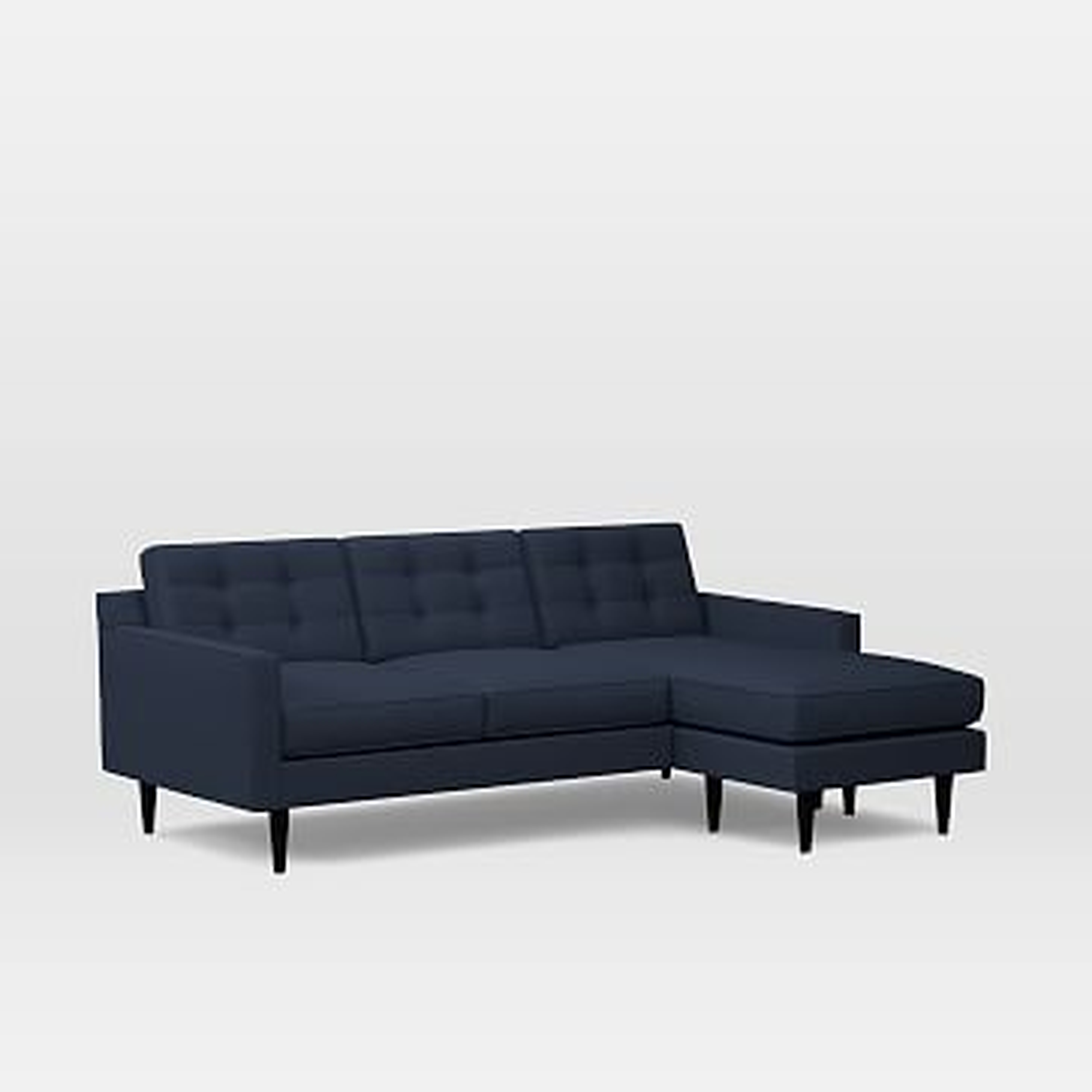Drake Mid-Century Flip Sectional, Poly, Twill, Regal Blue, Chocolate (Drake Reversible Sectional) - West Elm