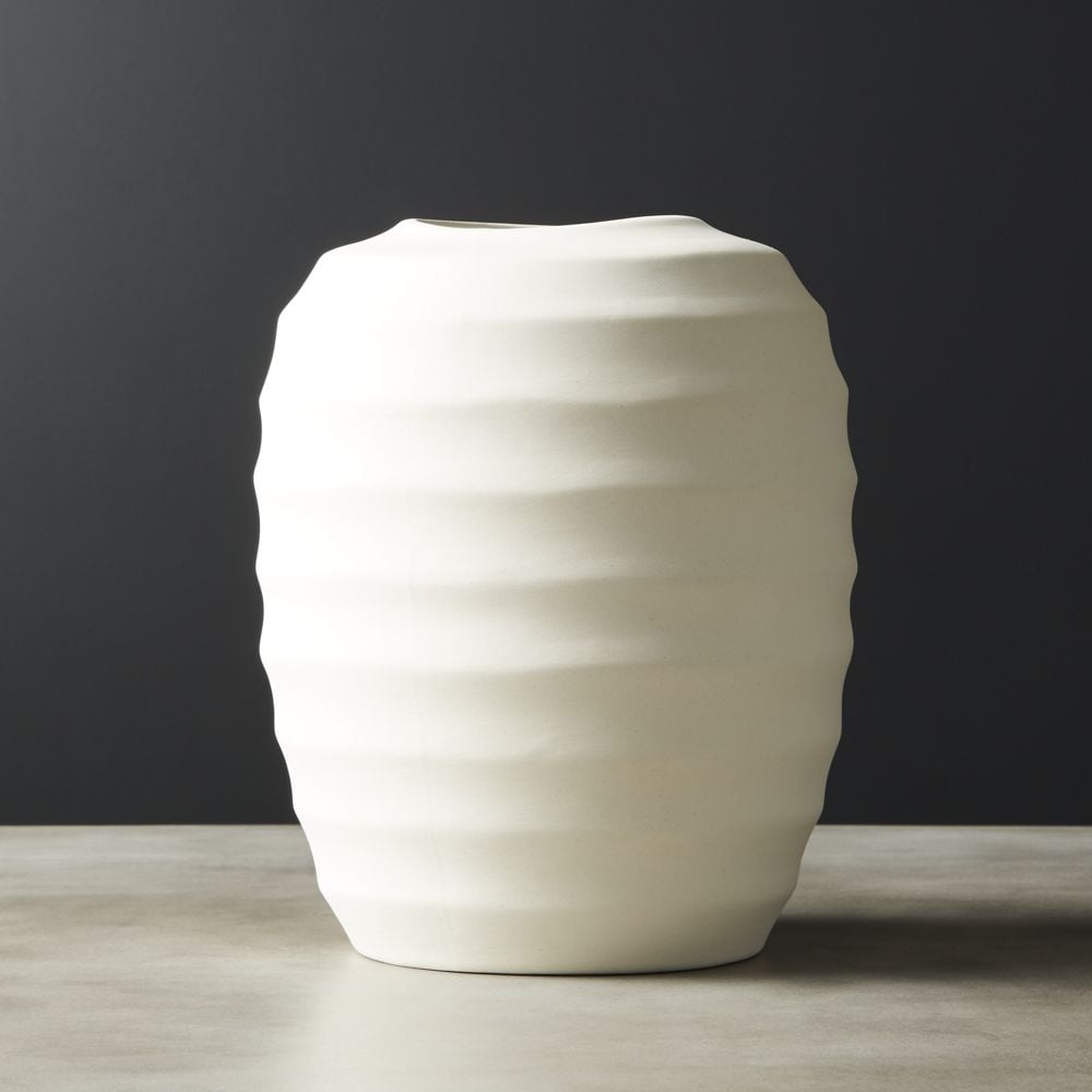 Camden Ivory Ceramic Vase - CB2