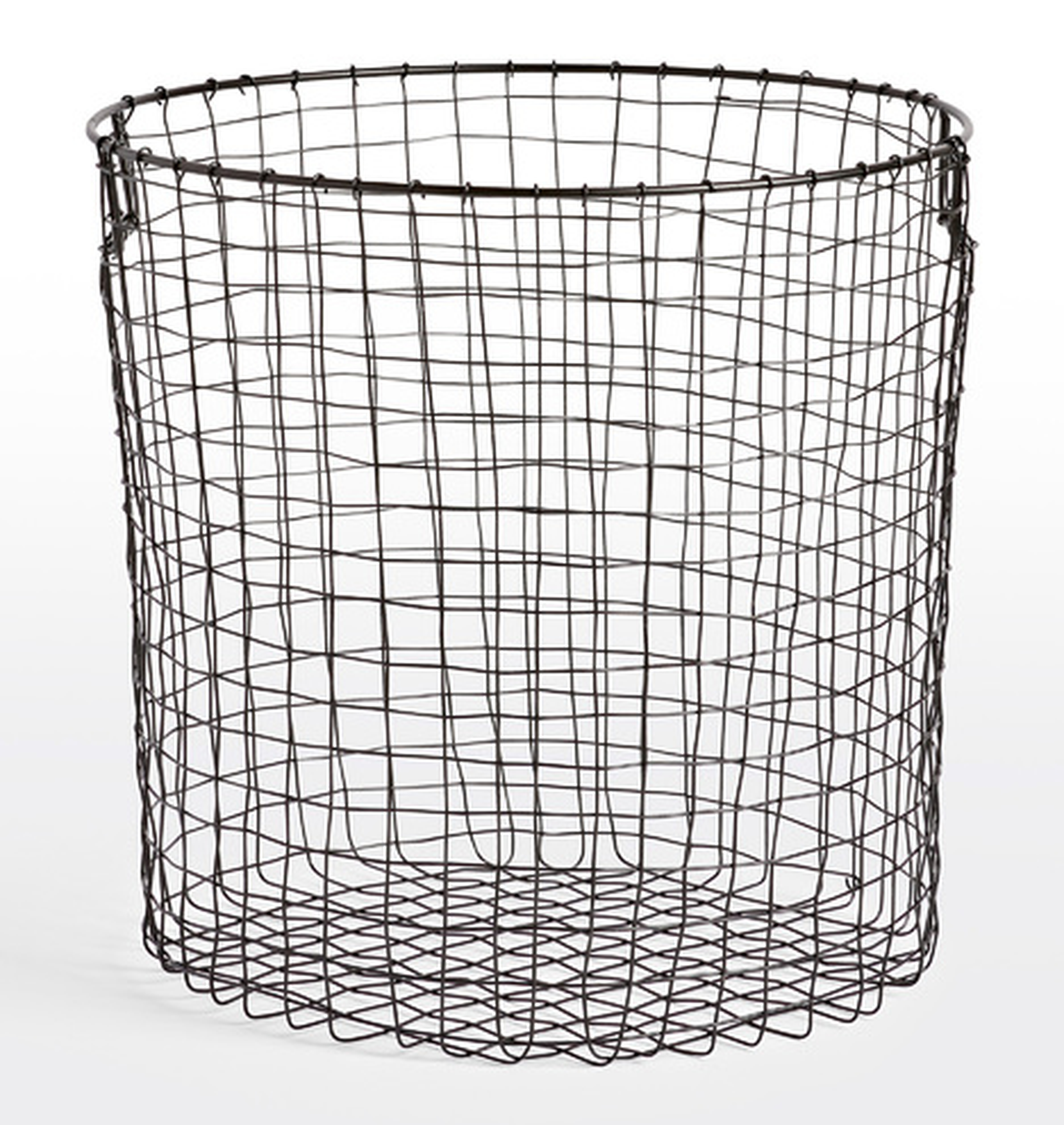 Large Round Oil-Rubbed Bronze Wire Storage Basket - Rejuvenation