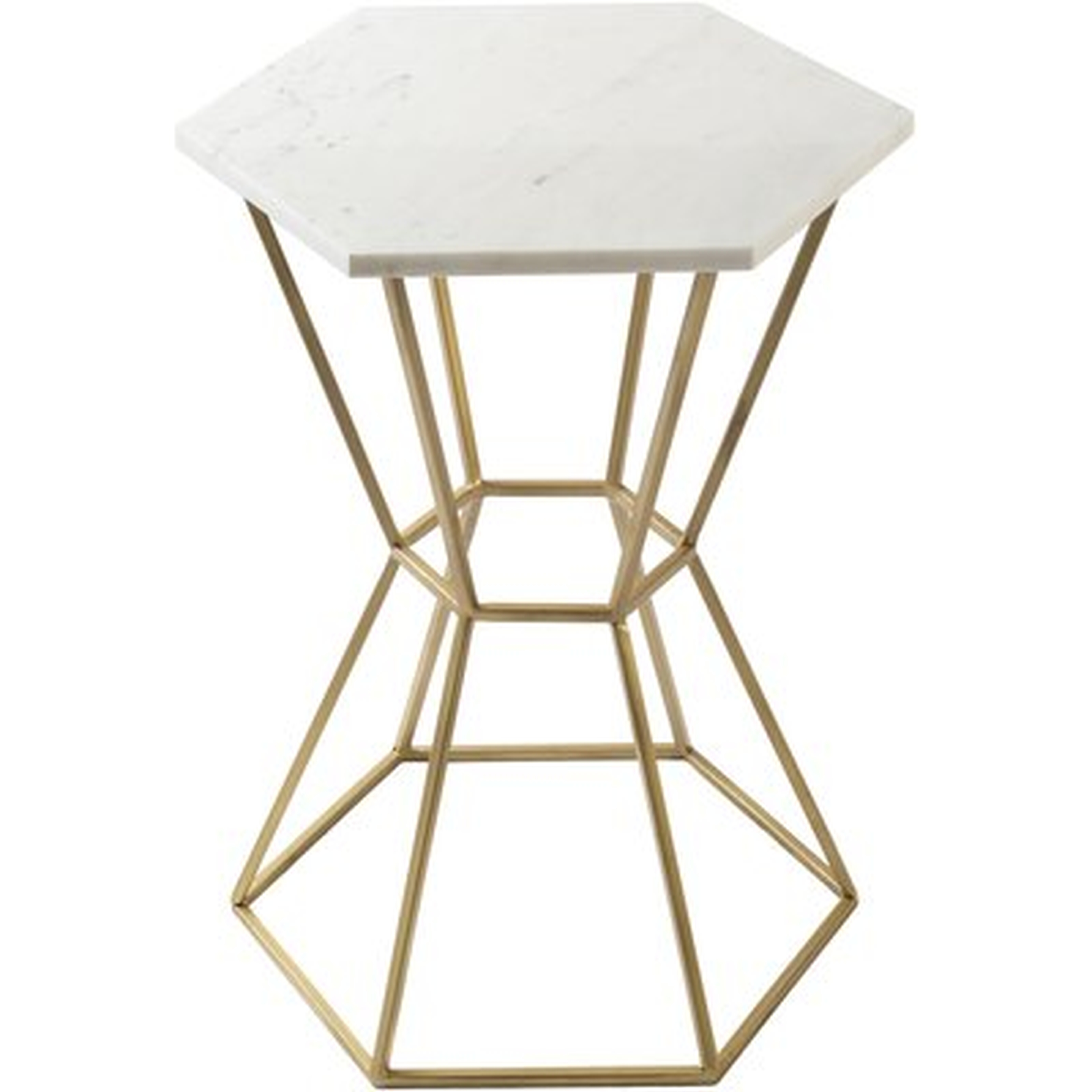 Kace Modern Marble, Gold End Table - Wayfair