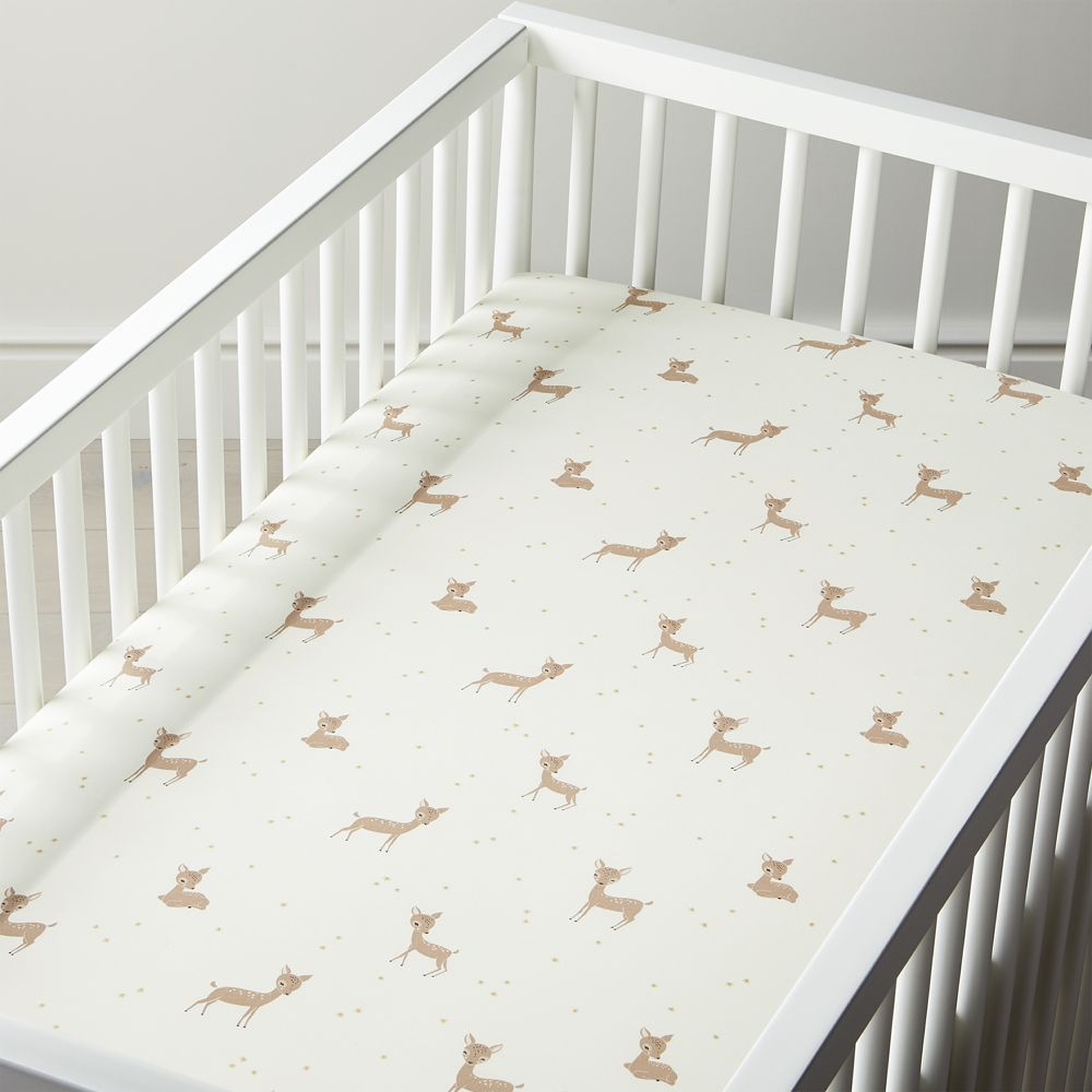 Organic Little Fawn Crib Fitted Sheet - Crate and Barrel
