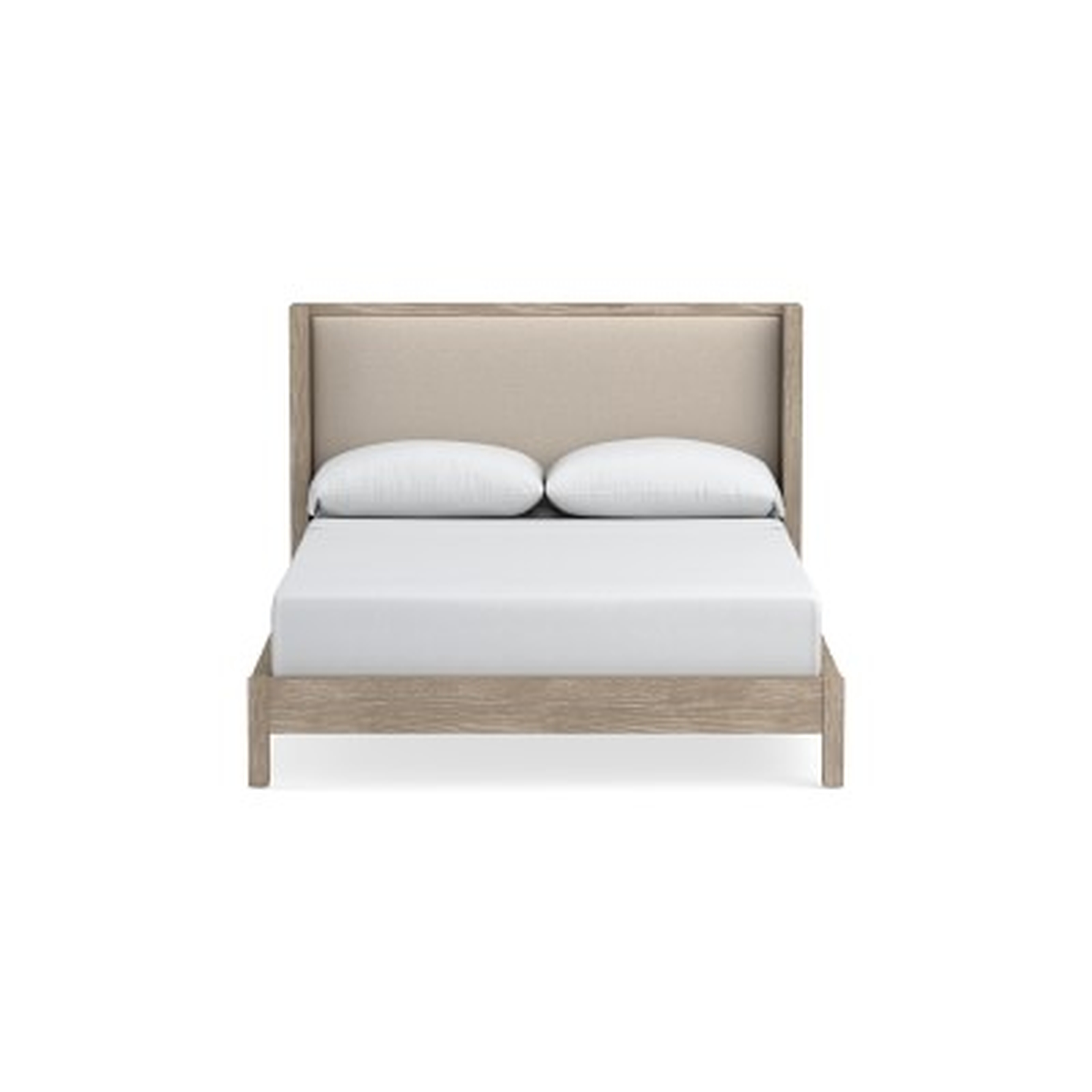 Madison Upholstered Bed, King, Wood, Dune, Chunky Linen Natural - Williams Sonoma