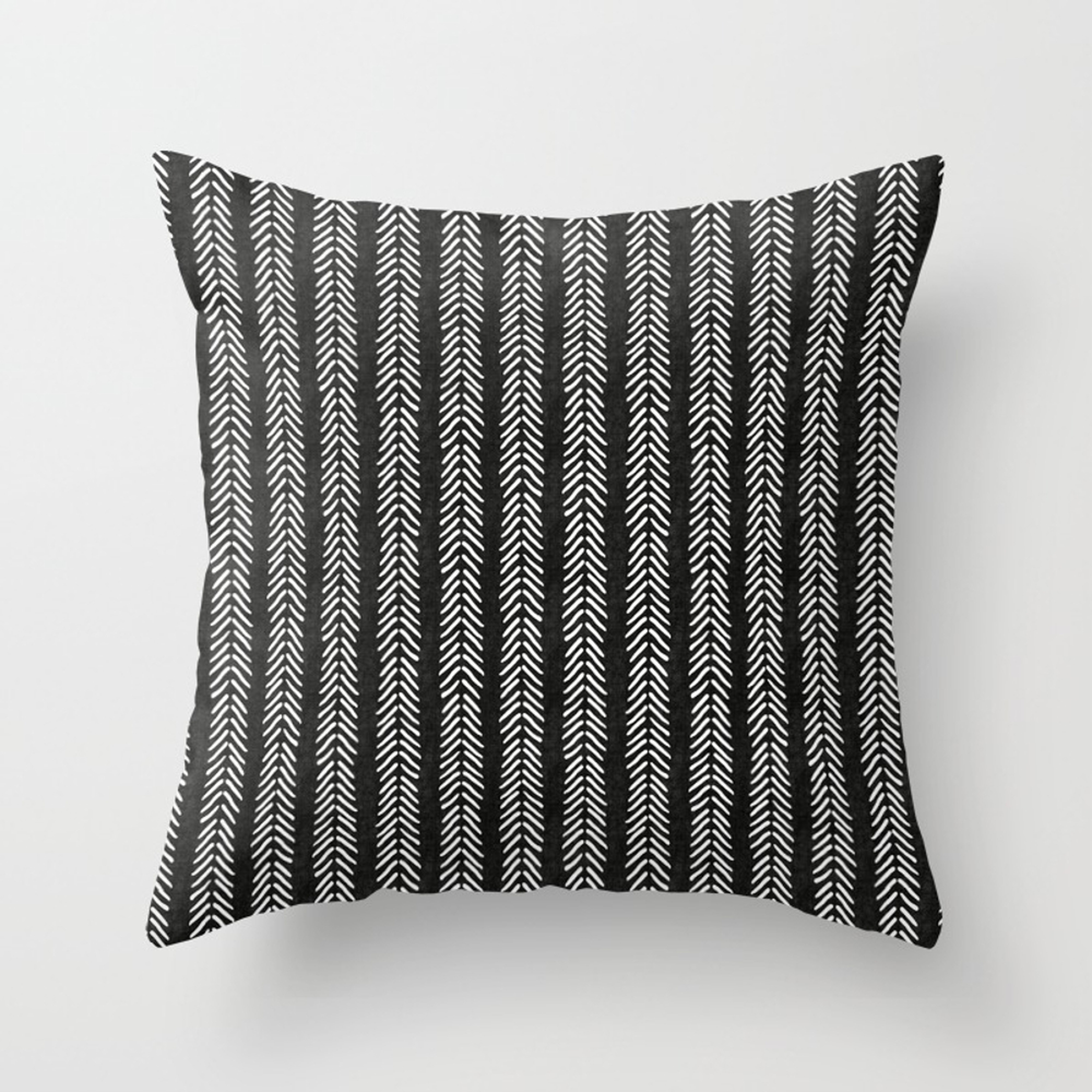 Mud cloth - Black and White Arrowheads Throw Pillow - Indoor Cover (16" x 16") with pillow insert by Beckybailey1 - Society6
