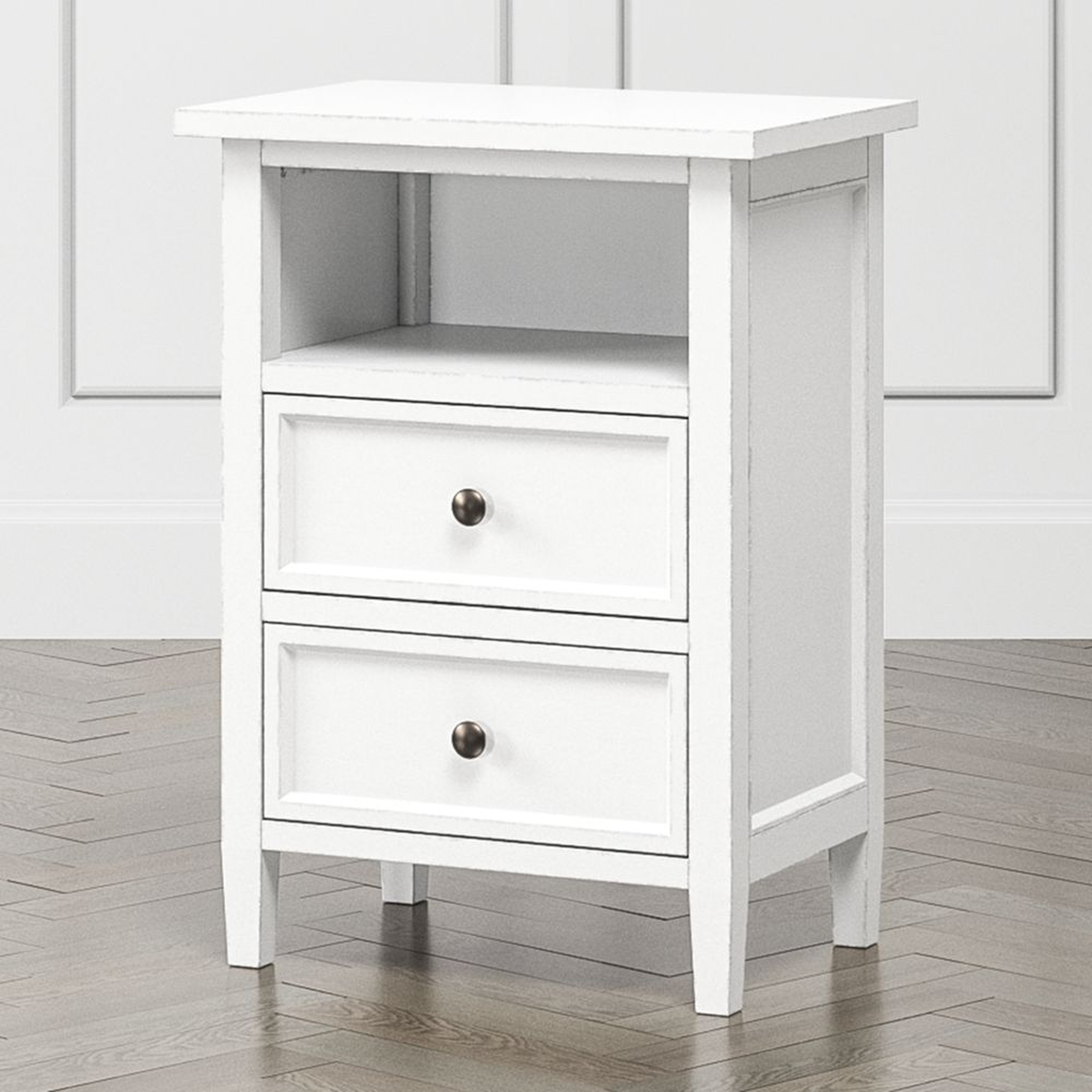 Harbor White 2-Drawer Nightstand - Crate and Barrel