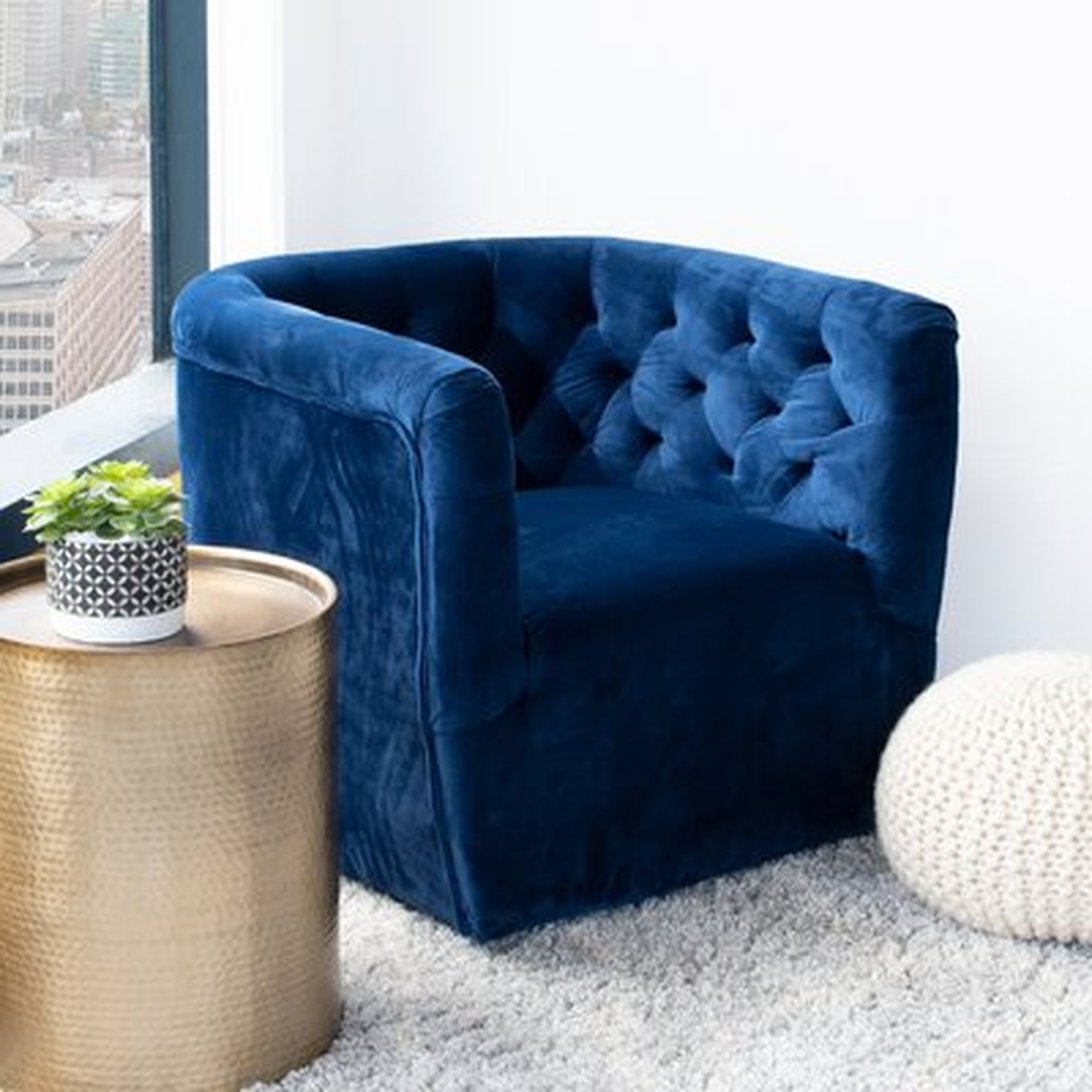 Brandon Contemporary Modern Swivel Living Room Accent Chair - Wayfair