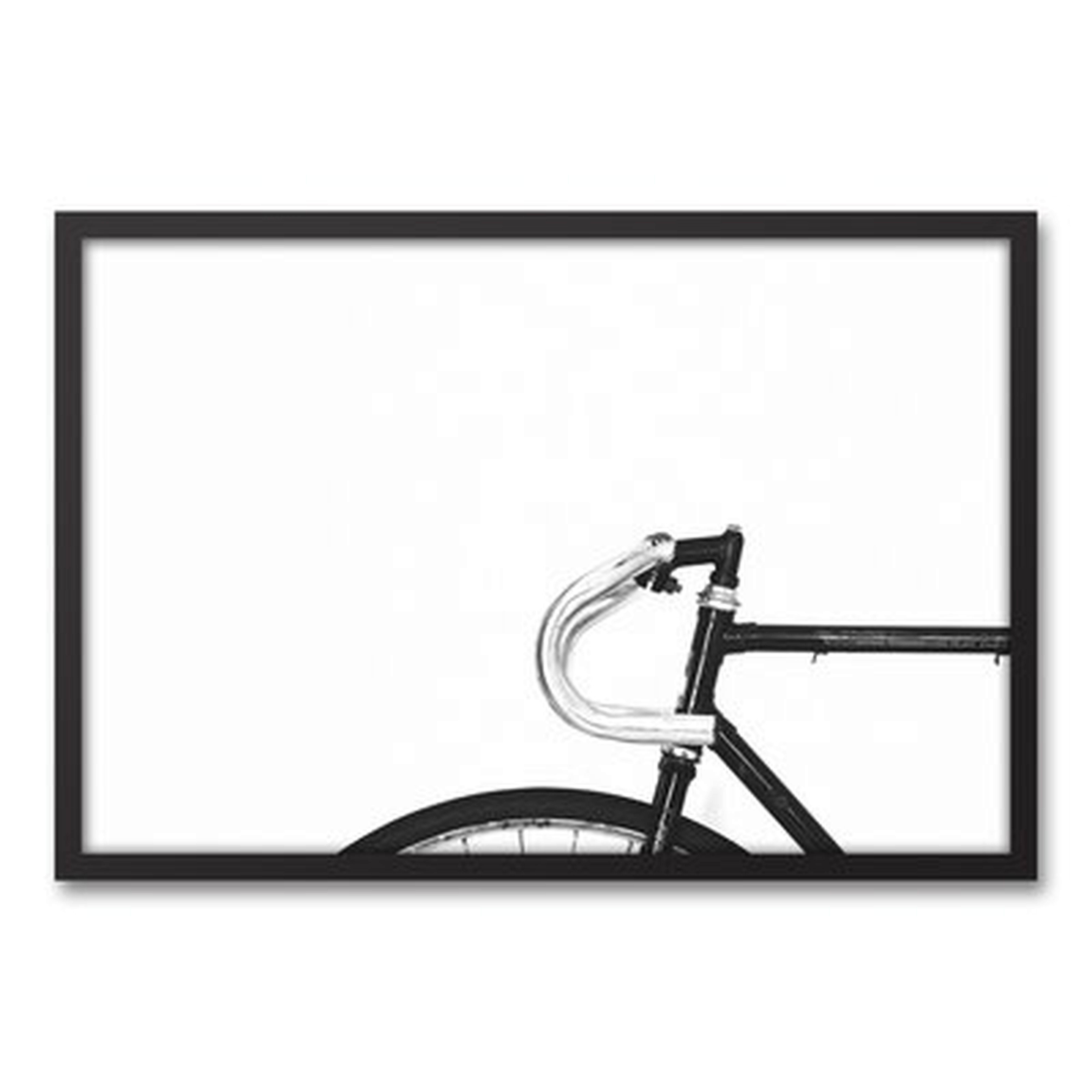 'Black And White Vintage Bicycle' Framed Photograph On Canvas - AllModern