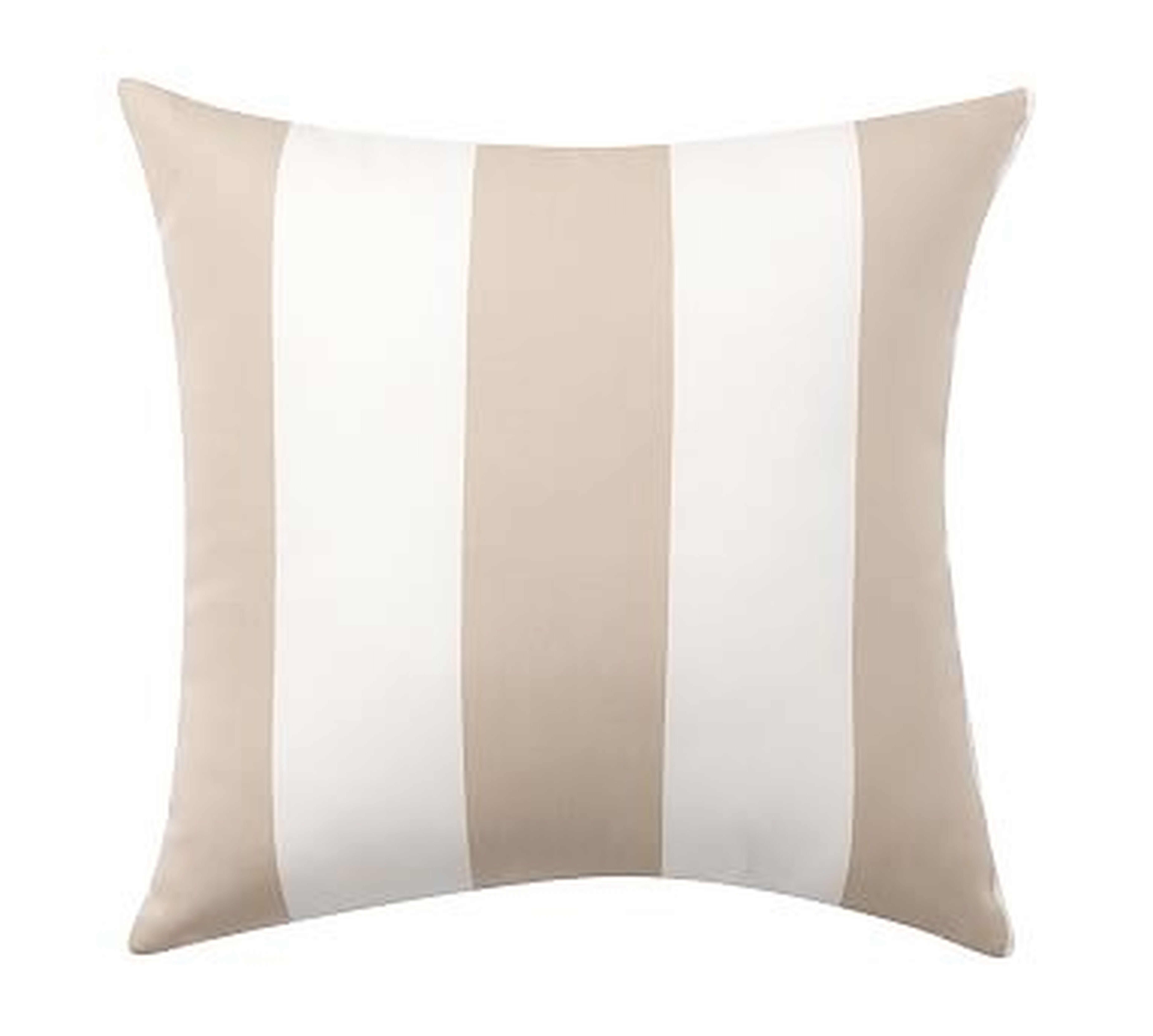 Sunbrella(R), Awning Striped Outdoor Pillow, 24", Linen Sand - Pottery Barn
