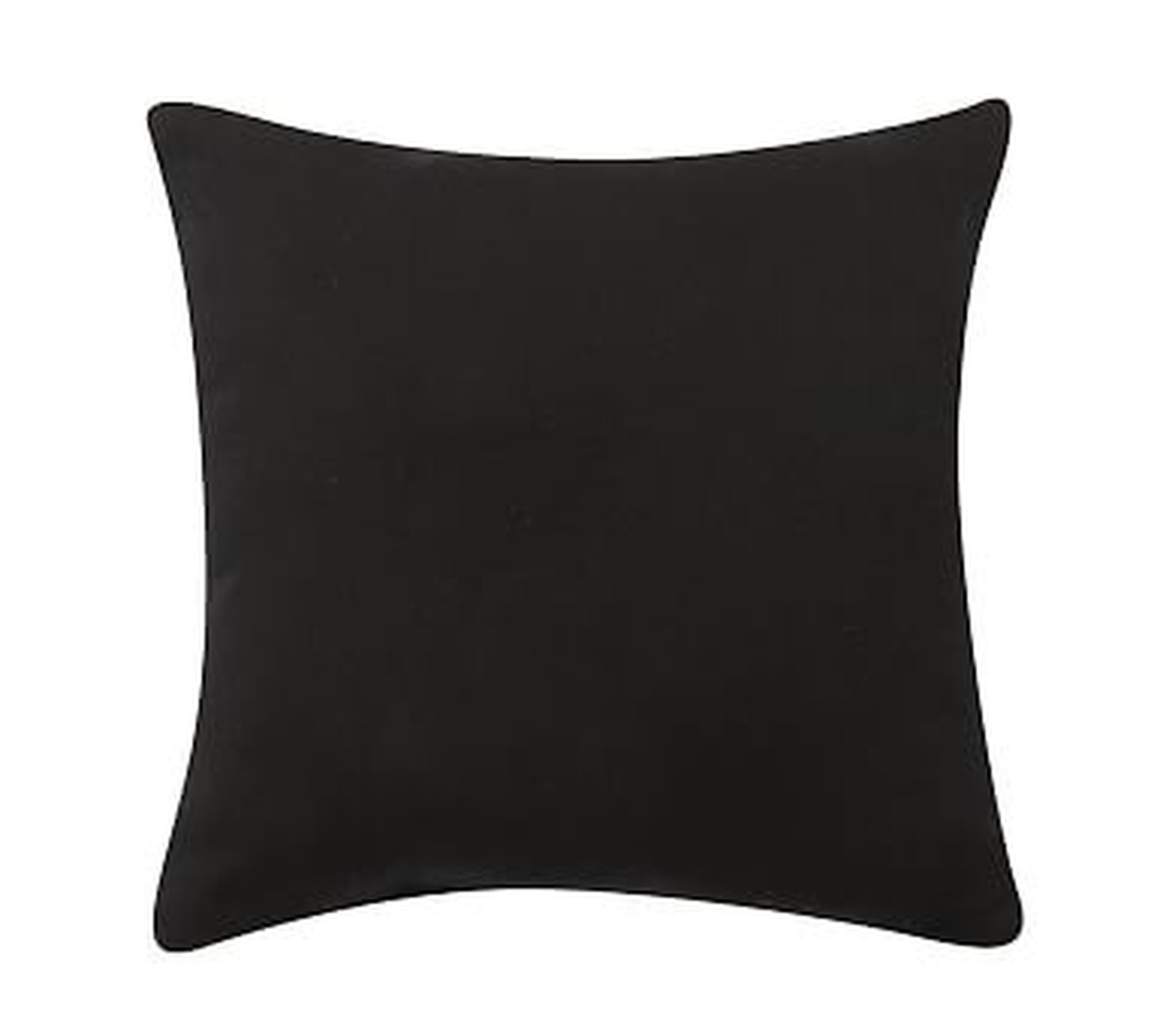 Sunbrella(R), Contrast Piped Solid Outdoor Pillow, 18", Black - Pottery Barn
