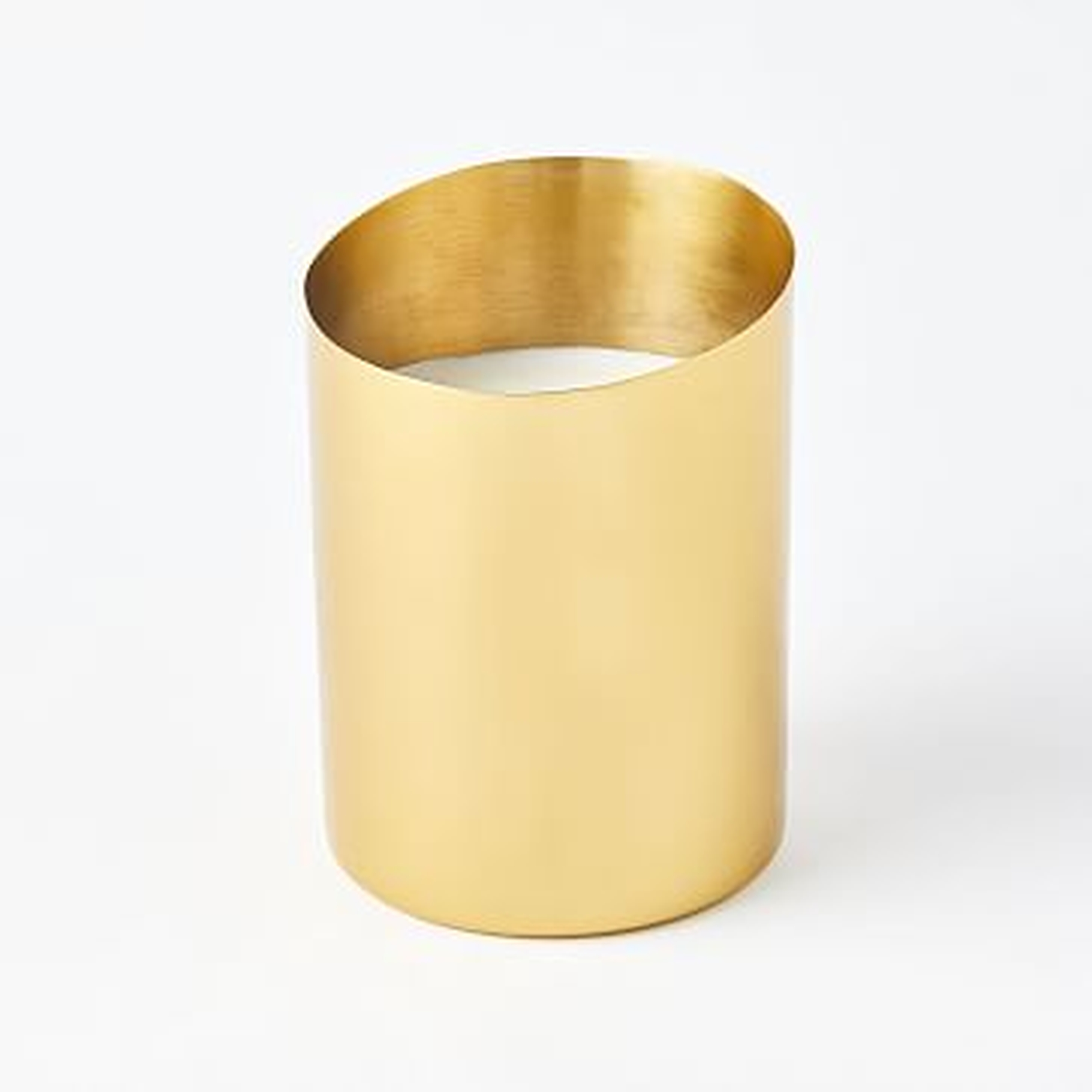 Angled Metal Homescent Collection, Gold, Tall Candle, Tonka Noir - West Elm