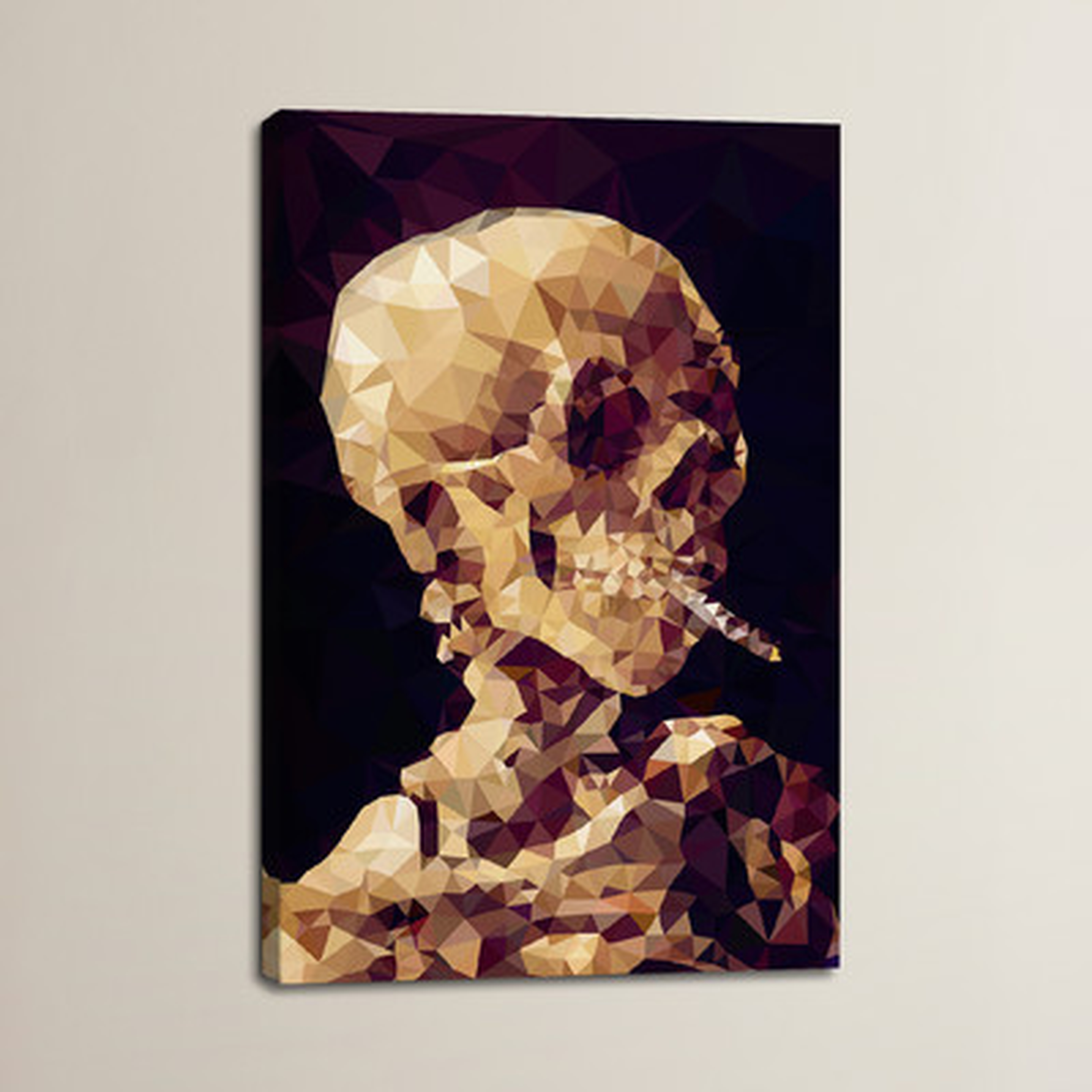Smoking Skull Derezzed Graphic Art on Wrapped Canvas - Wayfair