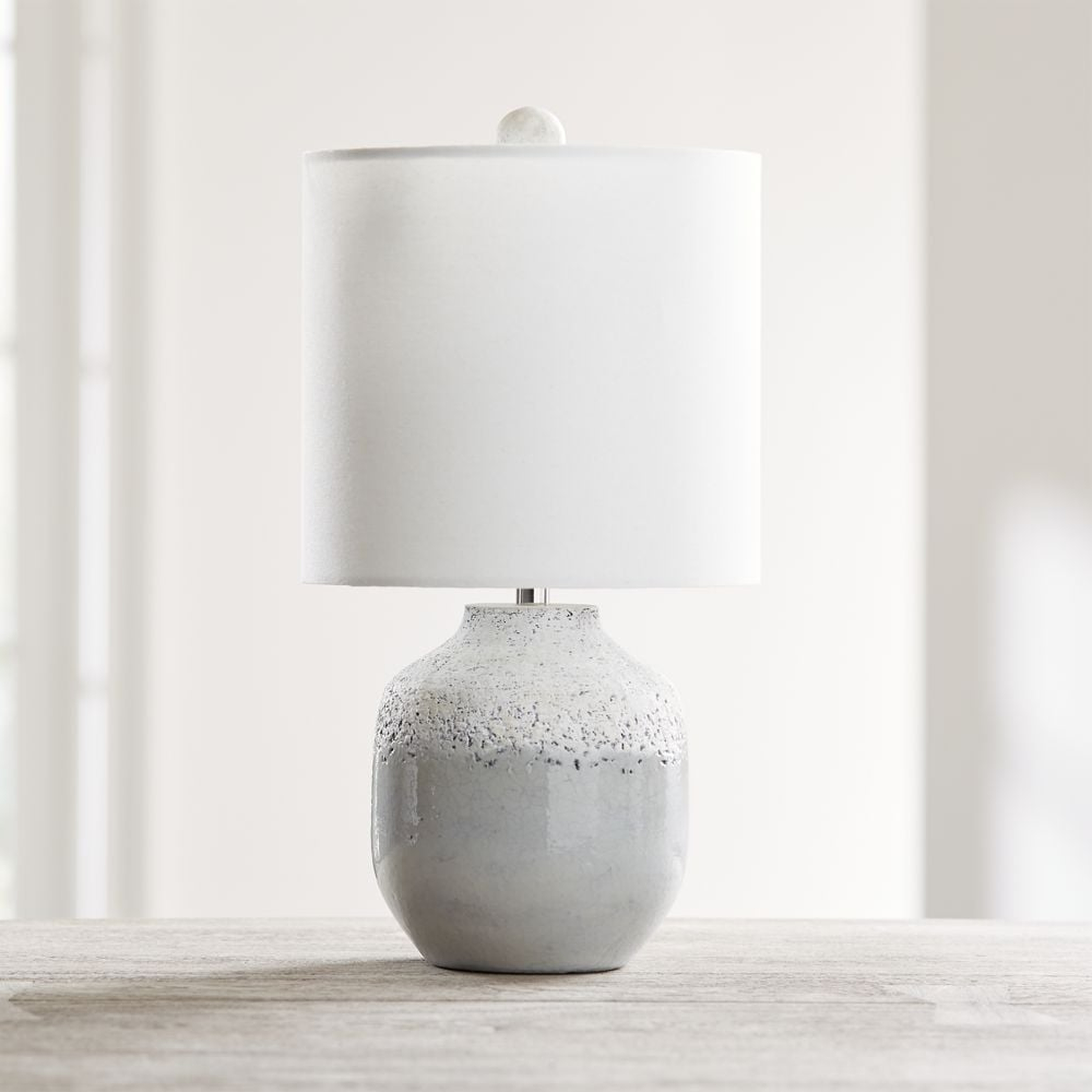 Quinn Grey and White Table Lamp - Crate and Barrel