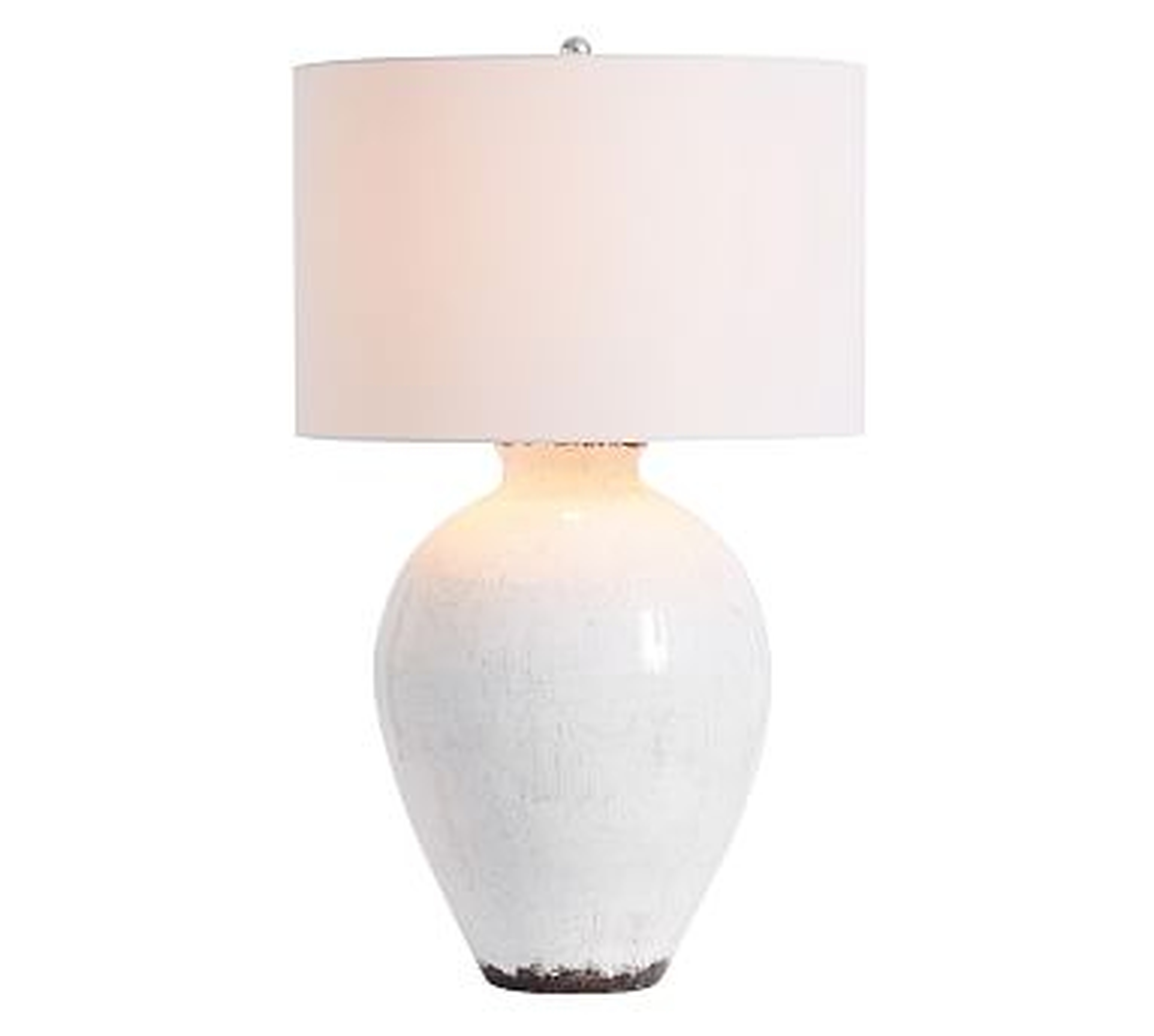 Bethany Ceramic 27" Large Table Lamp, Ivory with Moss Green - Pottery Barn