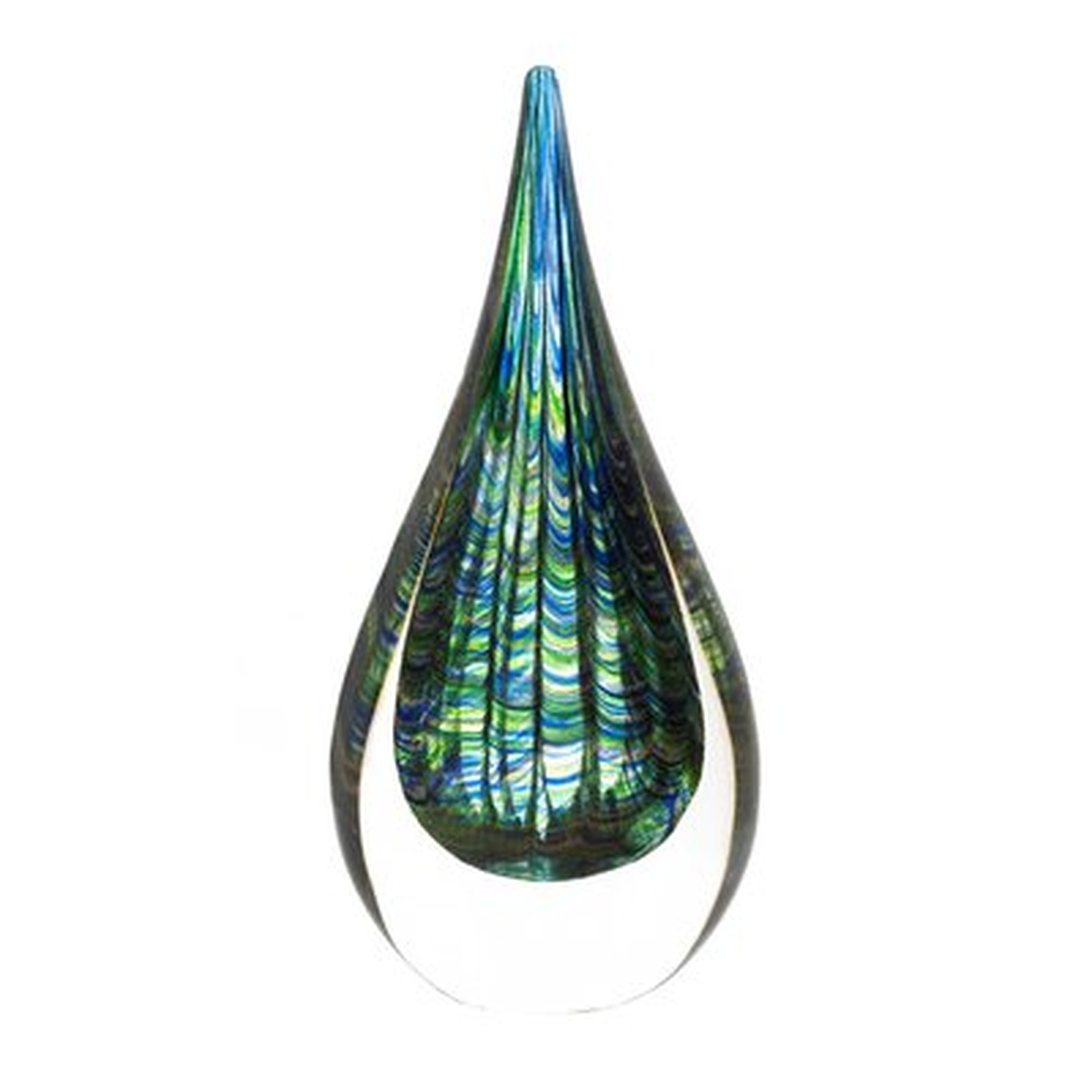 Peacock Inspired Art Glass Sculpture - Wayfair