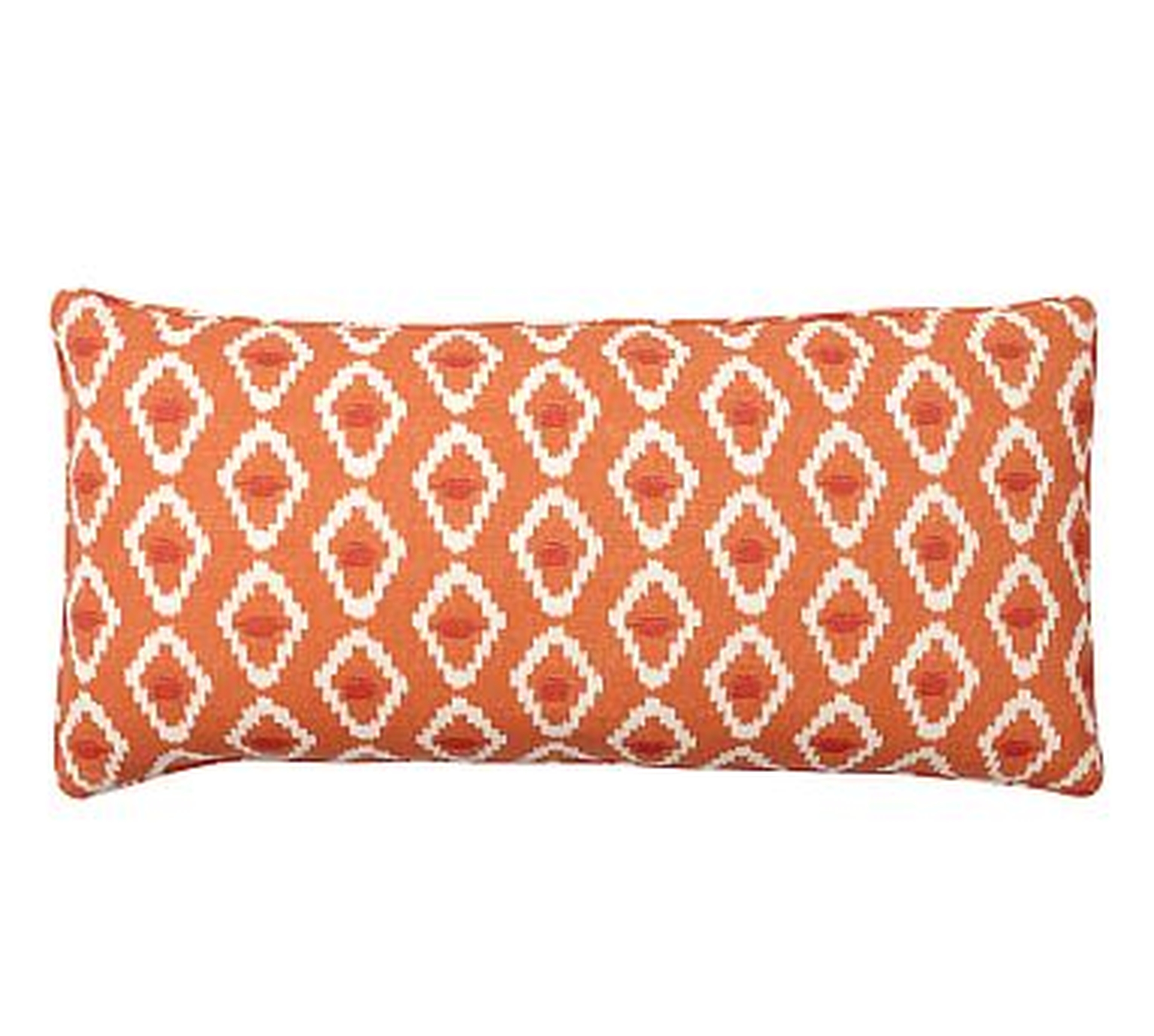 Diamond Ikat Lumbar Pillow Cover, 12 x 24", Orange - Pottery Barn