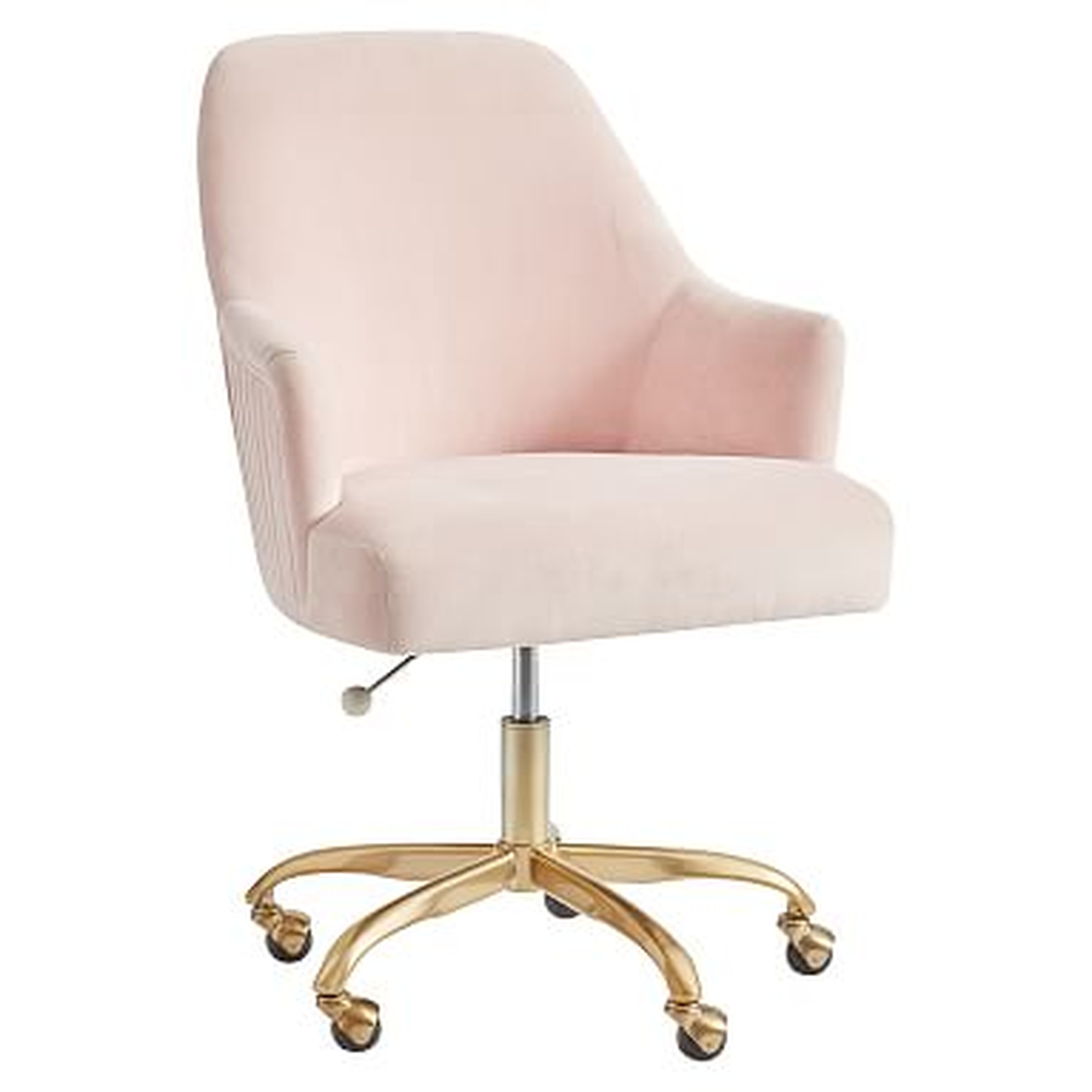 Pleated Desk Chair, Everyday Velvet Rose - Pottery Barn Teen