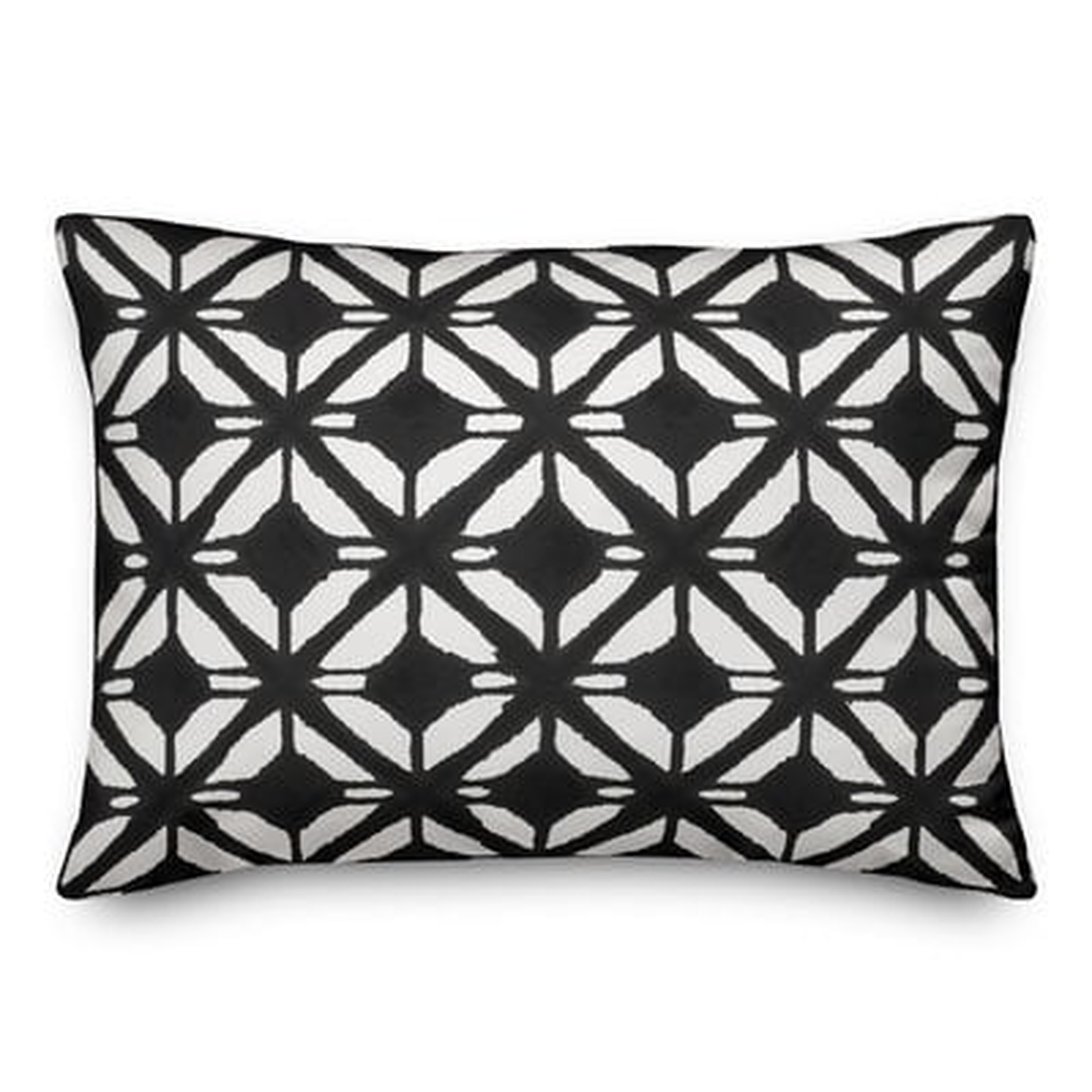 Kernan Diamond Lumbar Pillow, Black/White - Wayfair