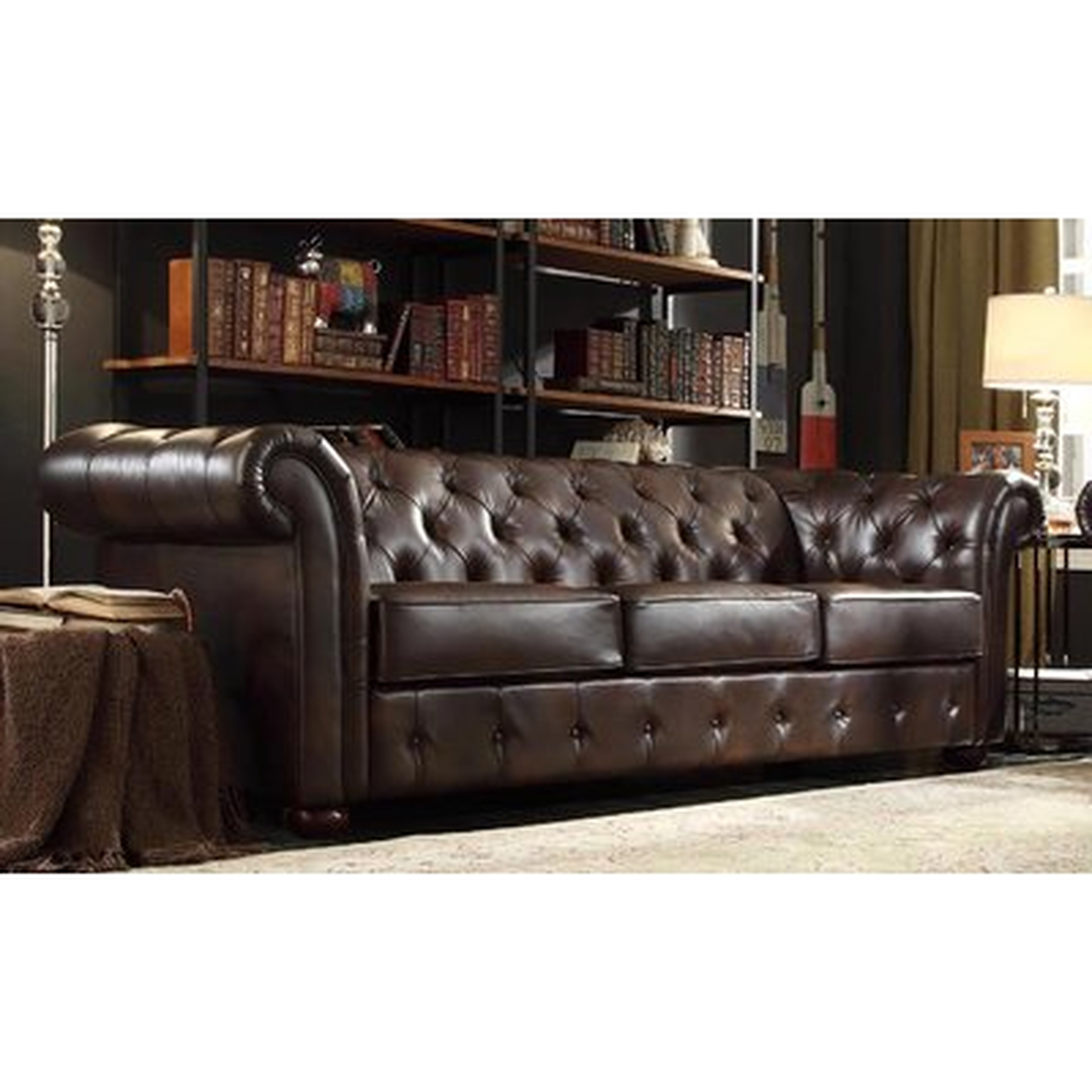 Vegard Chesterfield Faux Leather Sofa - Wayfair