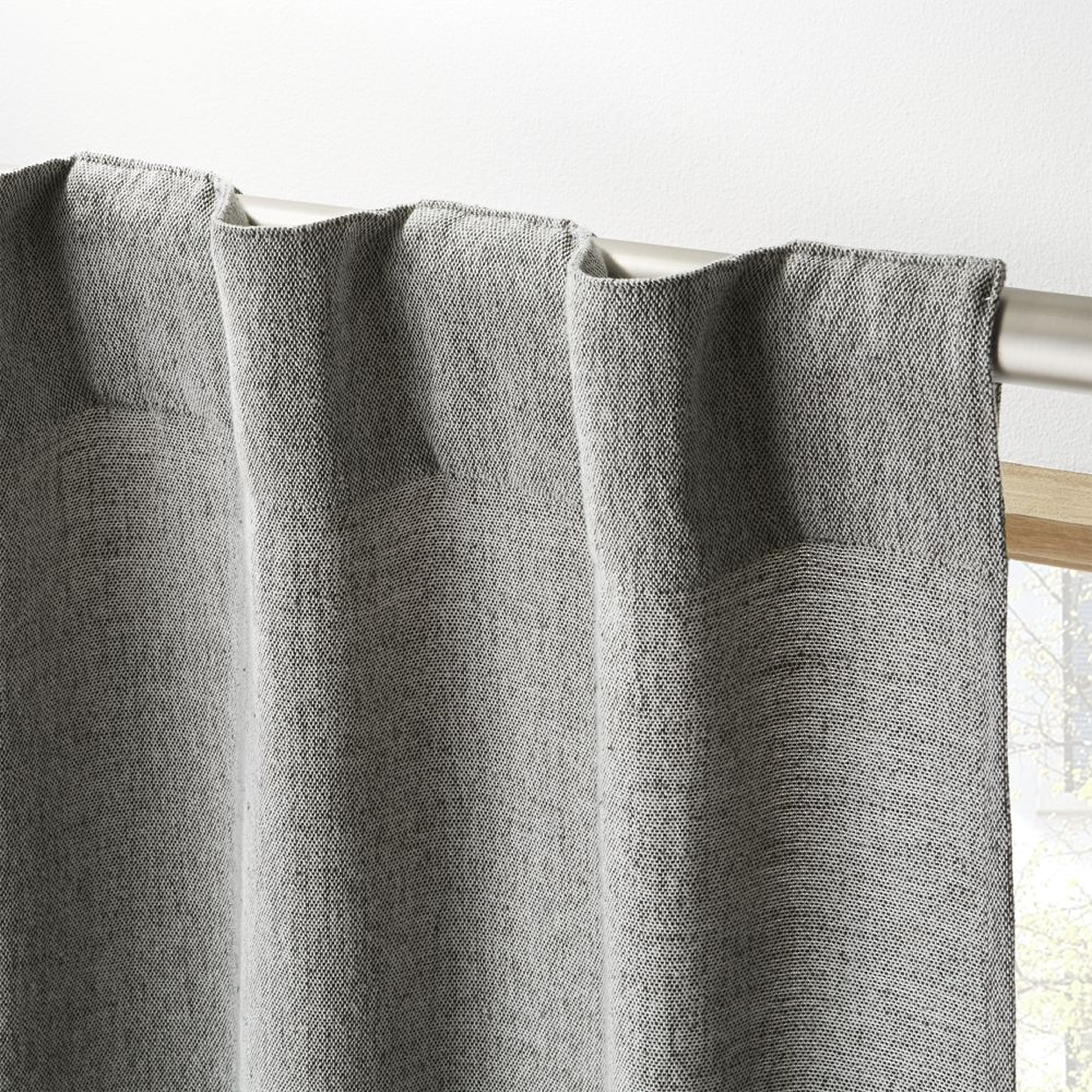 "Weekendr Graphite Grey Chambray Curtain Panel 48""x96""" - CB2