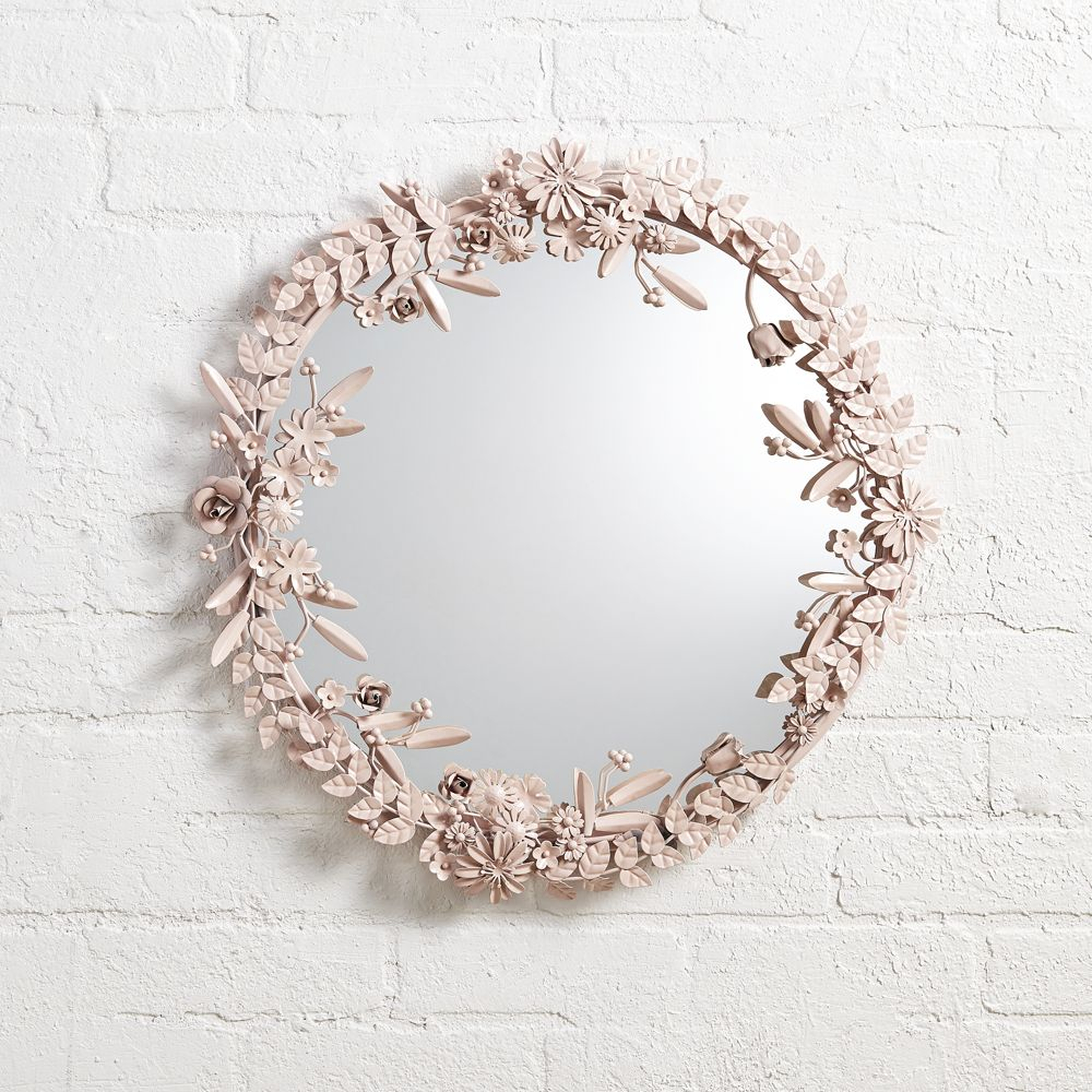Pink Flower Crown 17" Kids Wall Mirror - Crate and Barrel
