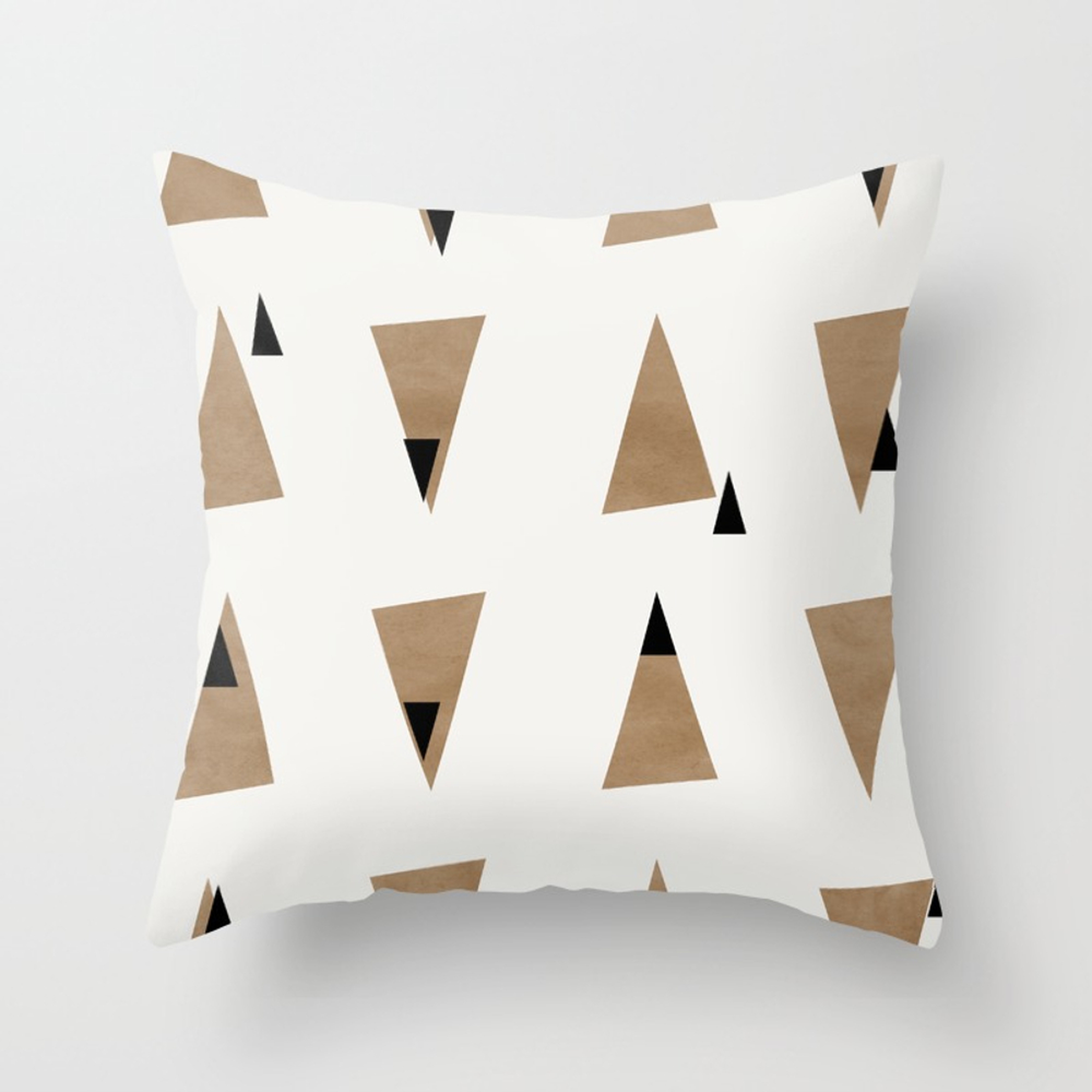Triangles(Gold and Black) Throw Pillow - Outdoor Cover (20" x 20") with pillow insert by Georgianaparaschiv - Society6