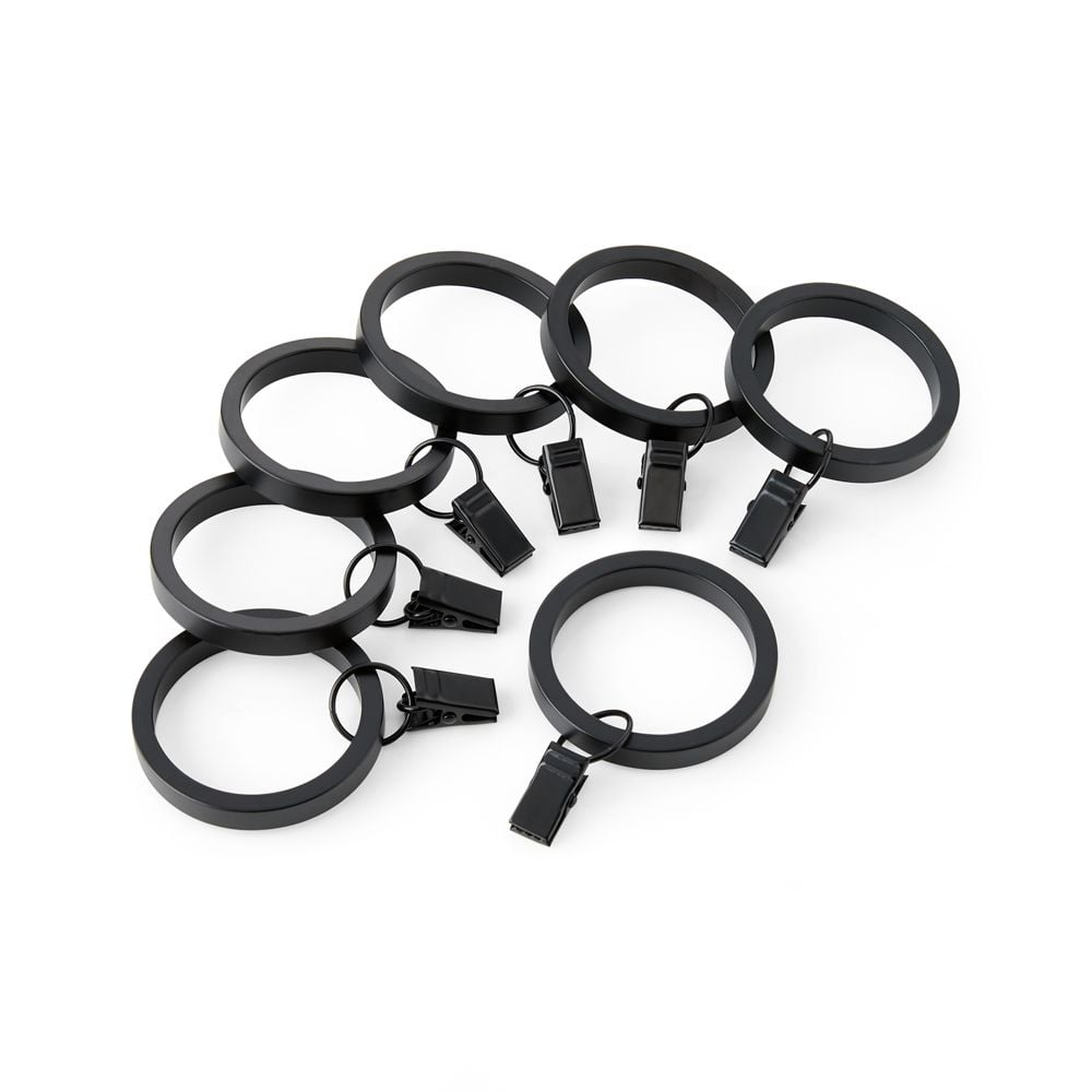 CB Curtain Rings, Matte Black, Set of 7 - Crate and Barrel
