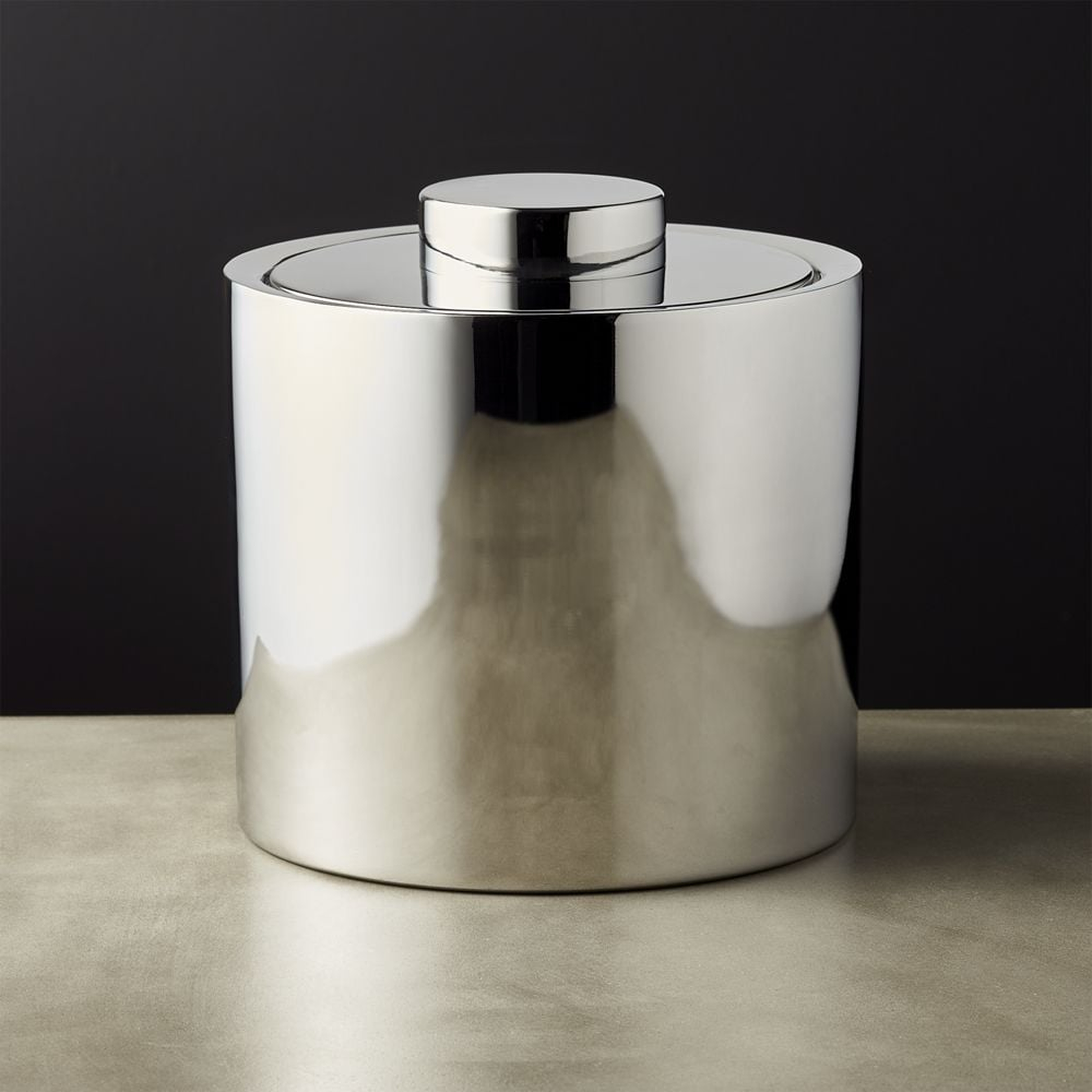 Column Stainless Steel Ice Bucket with Lid - CB2