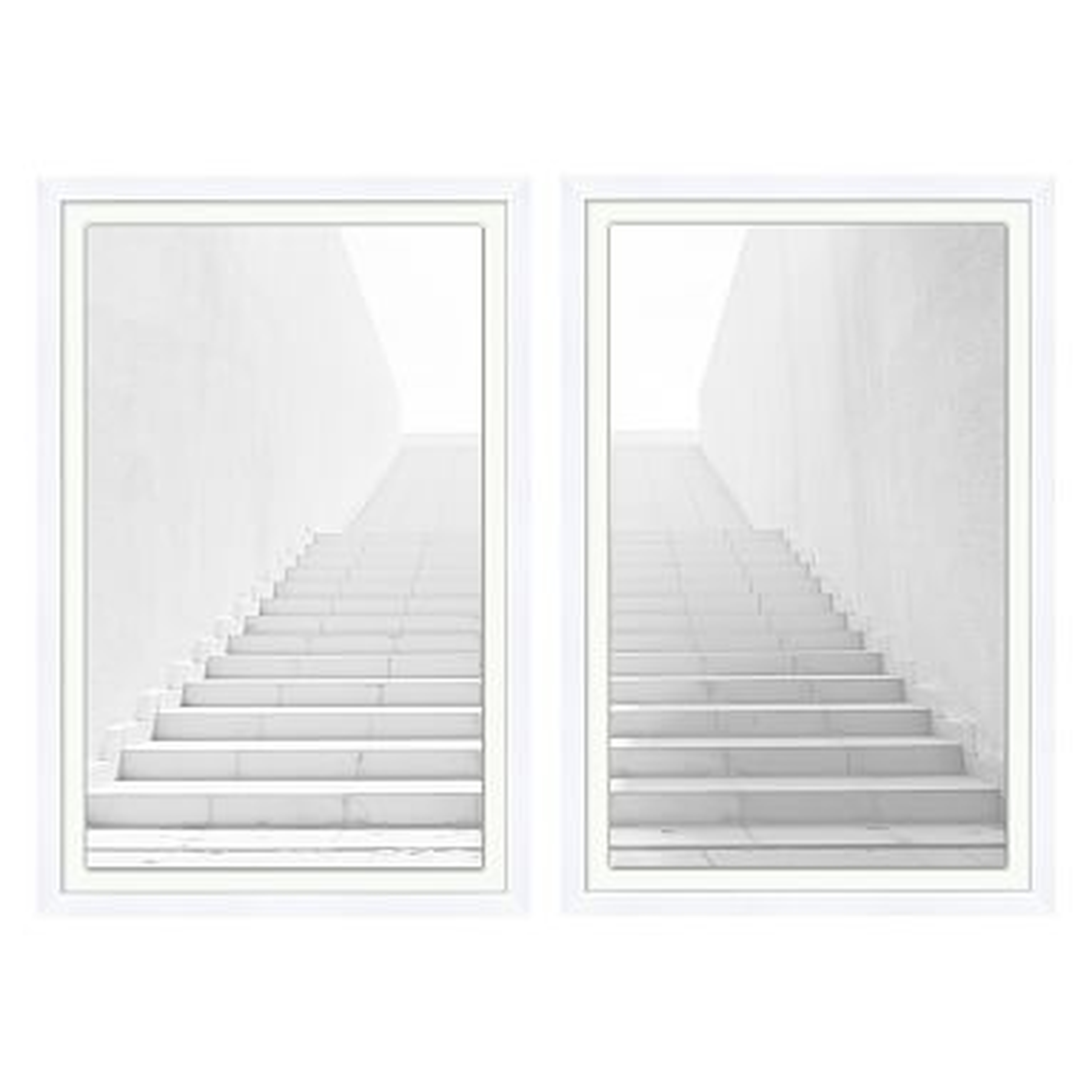White Washed Stairs Diptych Framed Art, Set of 2, White Frame, 20x30" - Pottery Barn Teen