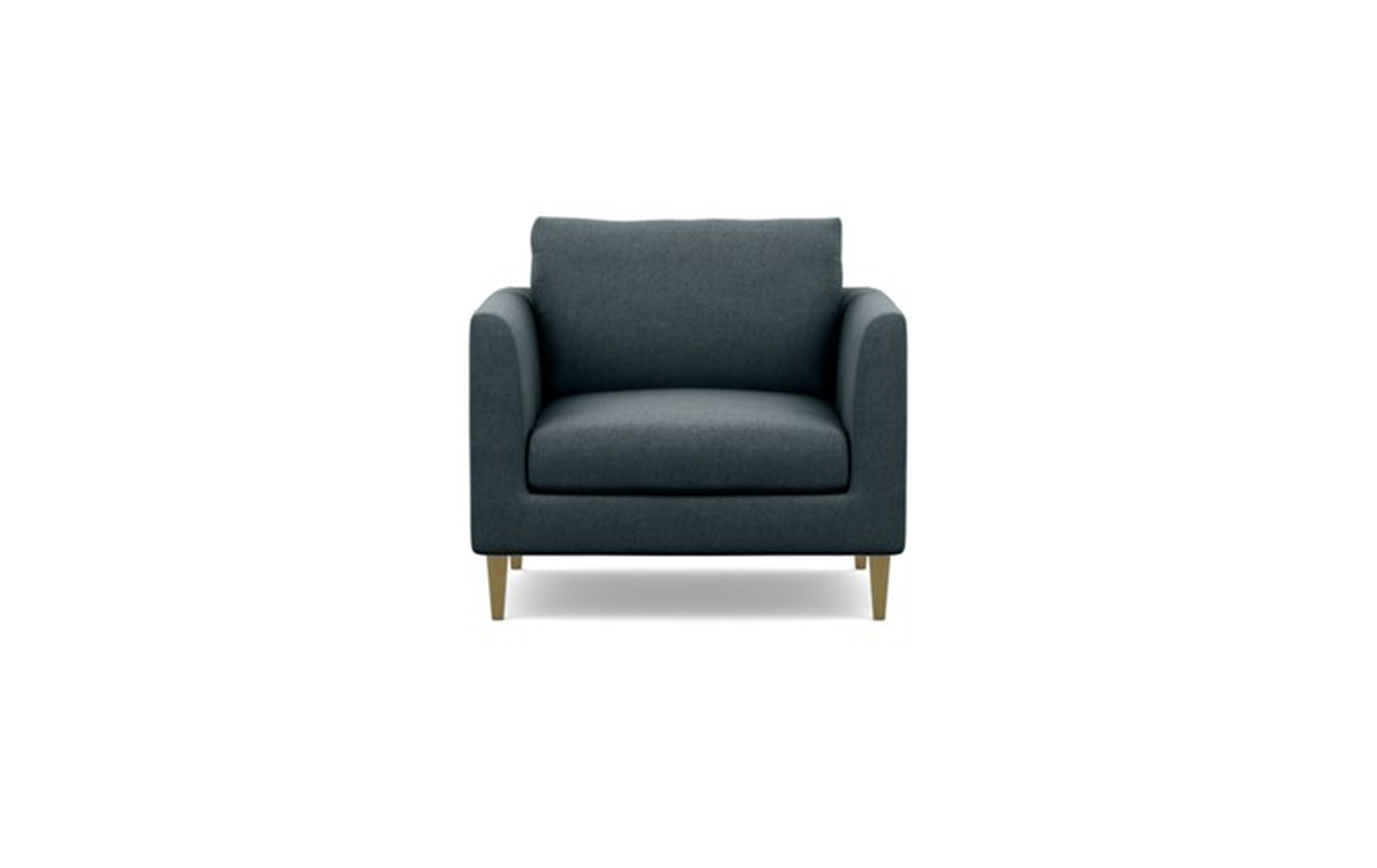 Owens Accent Chair with Blue Union Fabric and Brass Plated legs - Interior Define