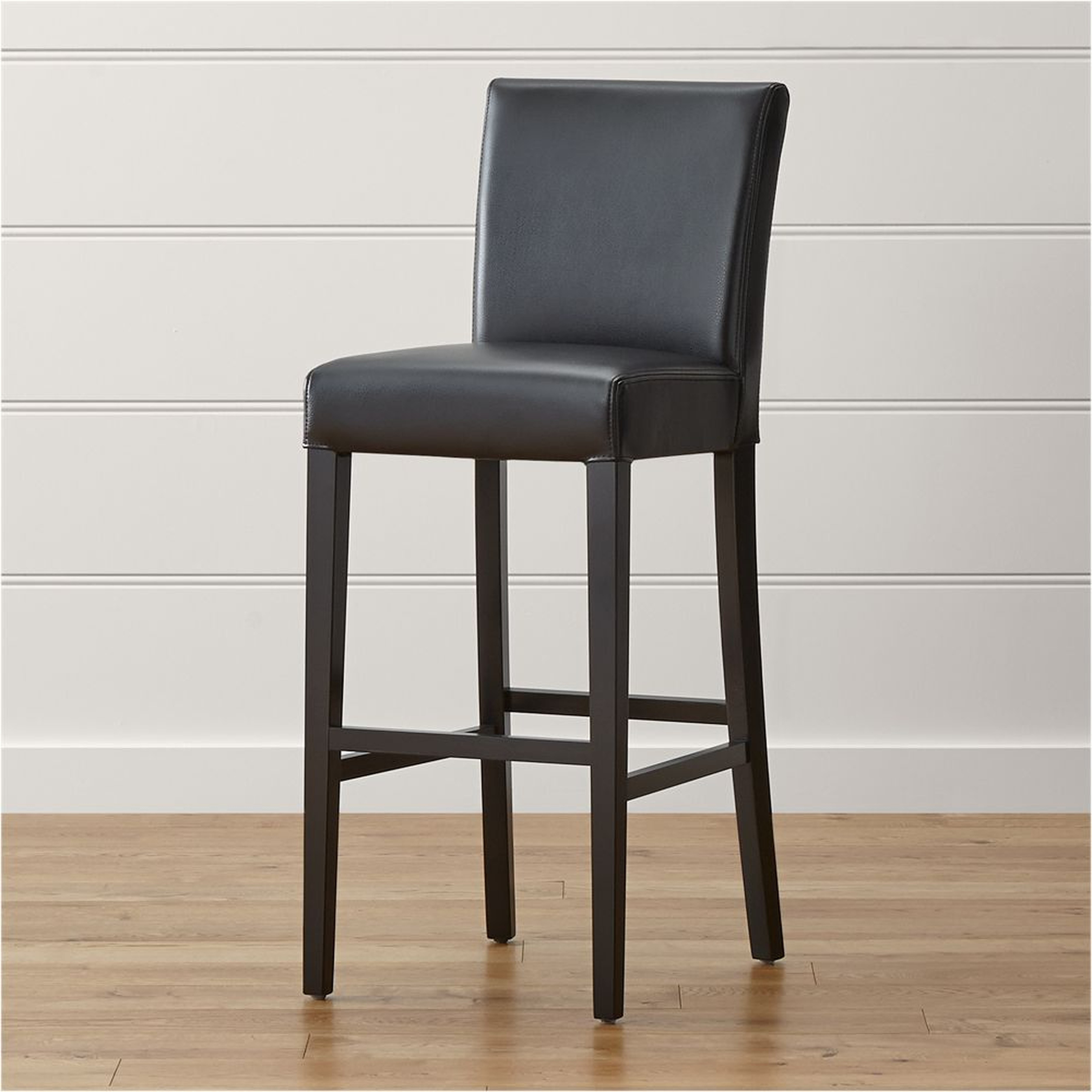 Lowe Onyx Leather Bar Stool - Crate and Barrel