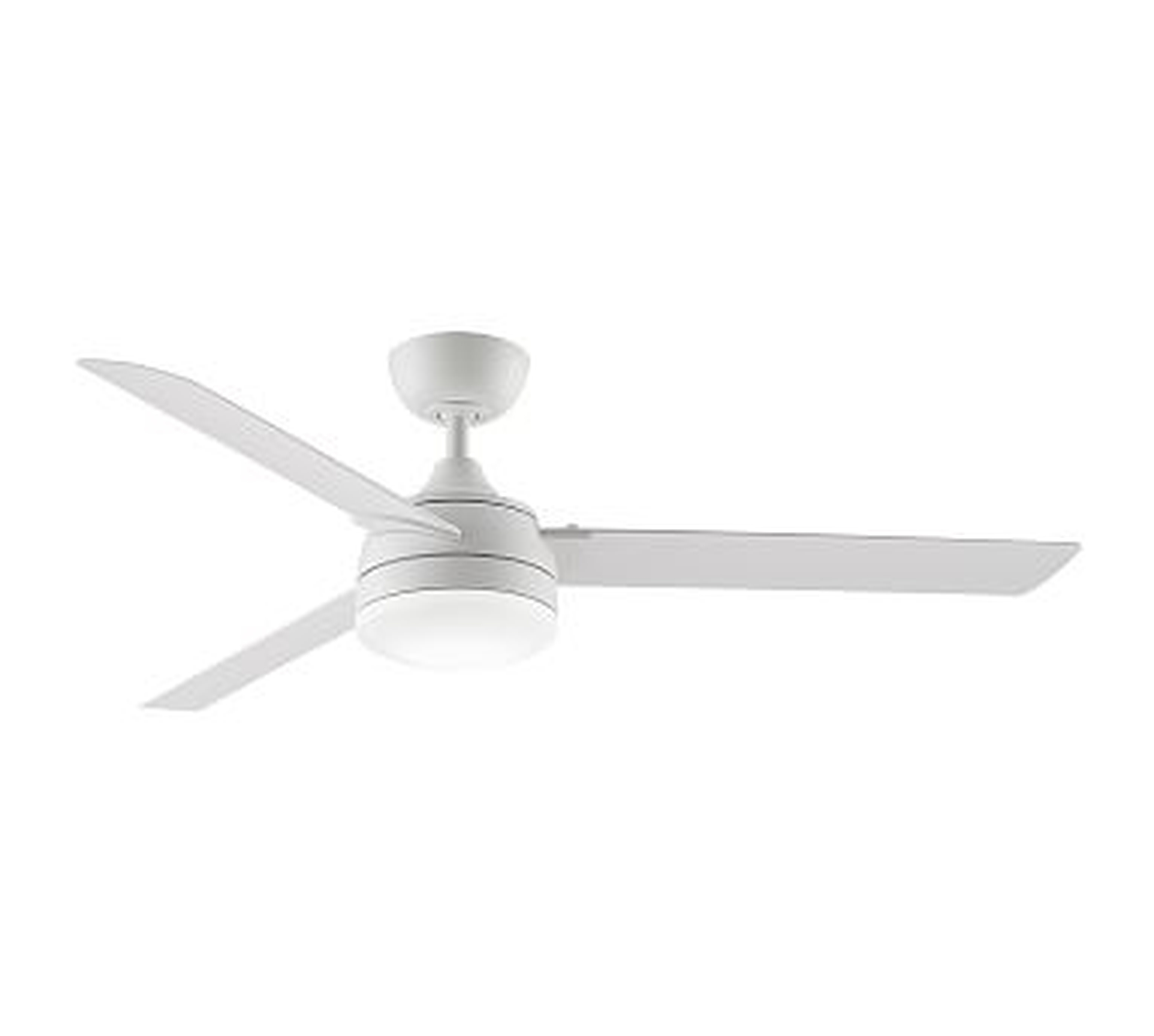 56" Xeno Indoor/Outdoor Ceiling Fan, Matte White Motor with White Blades - Pottery Barn