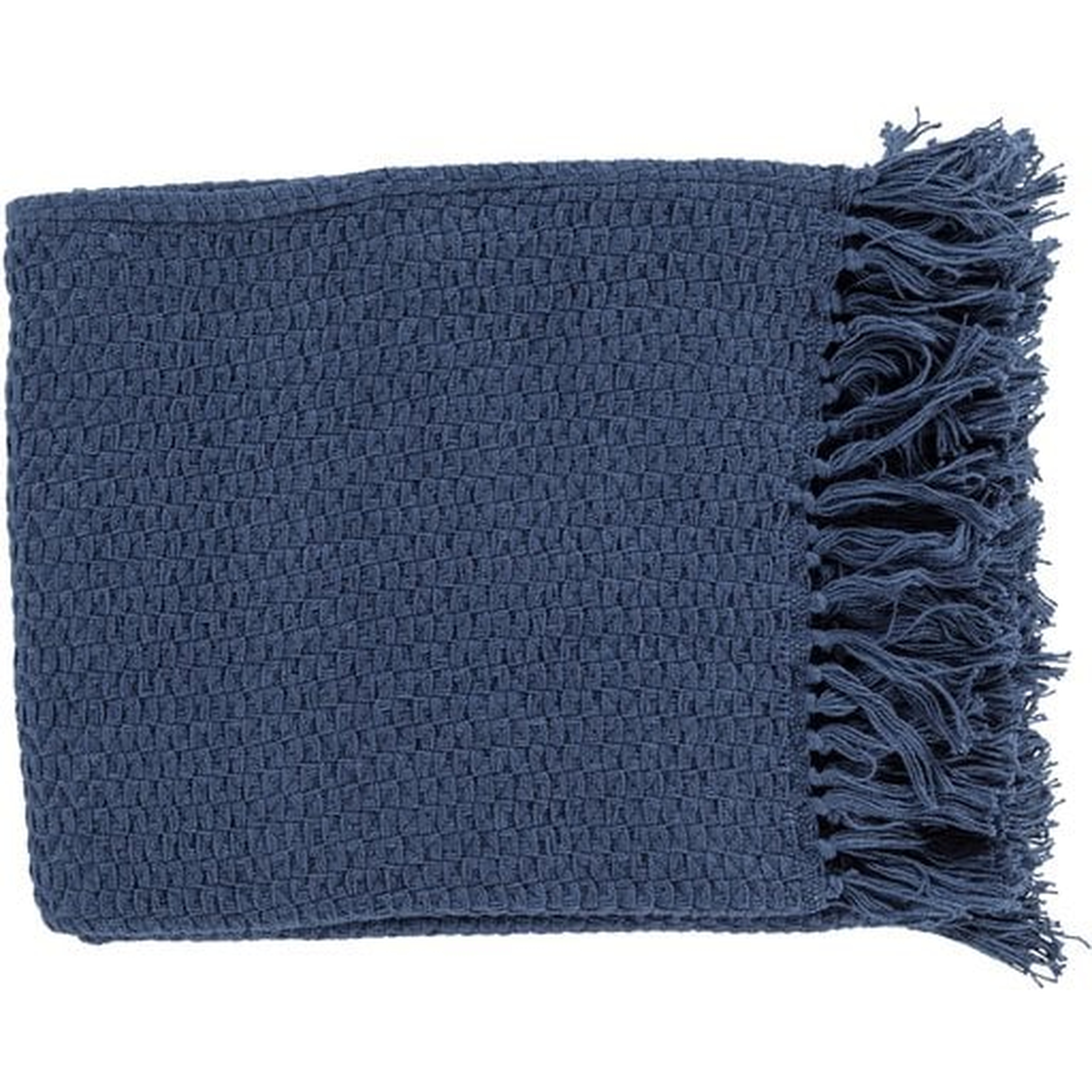 Classic Woven Throw, Navy - Havenly Essentials