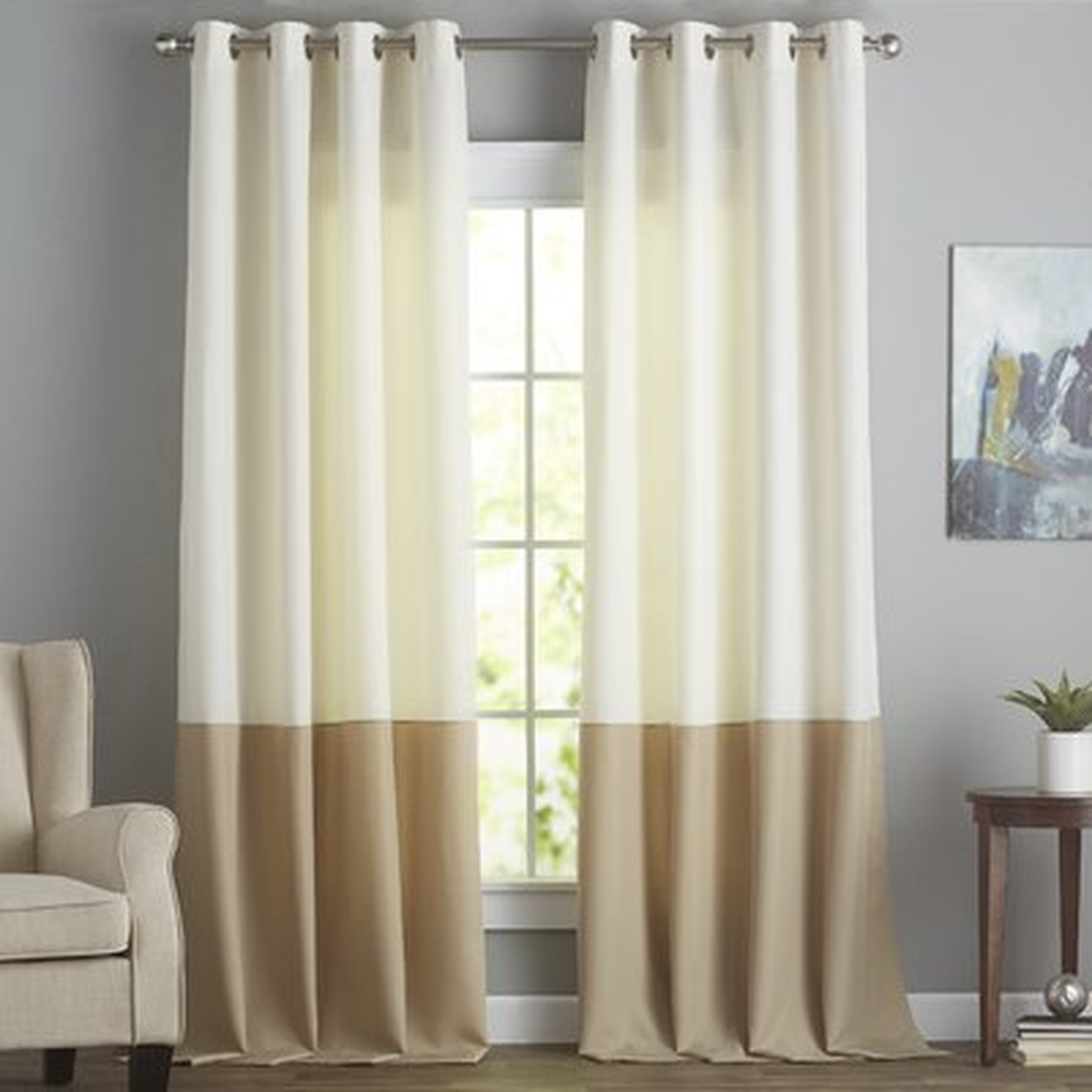 Darden Solid Semi-Sheer Grommet Single Curtain Panel - AllModern