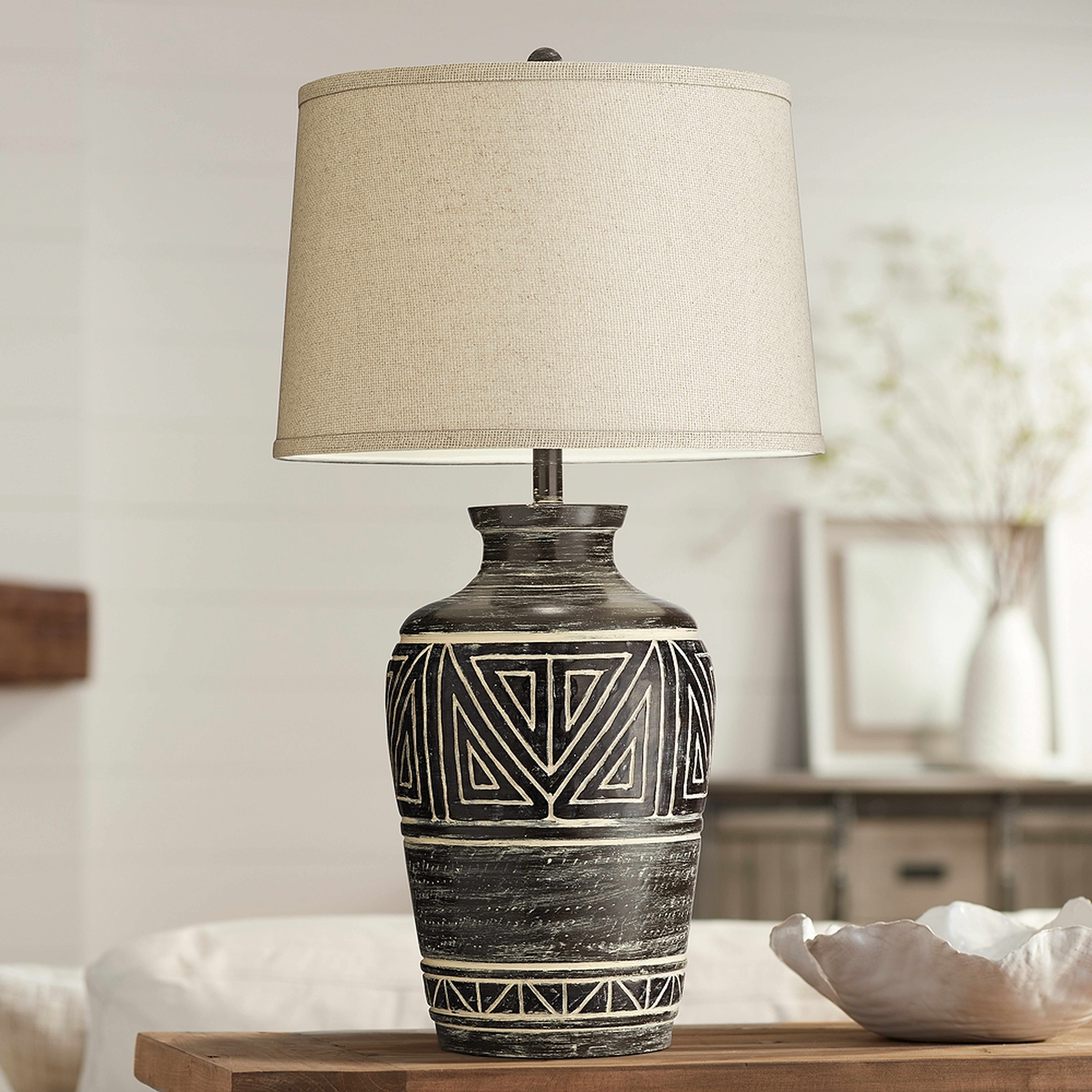 Miguel Earth Tone Southwest Rustic Jar Table Lamp - Style # 72M43 - Lamps Plus