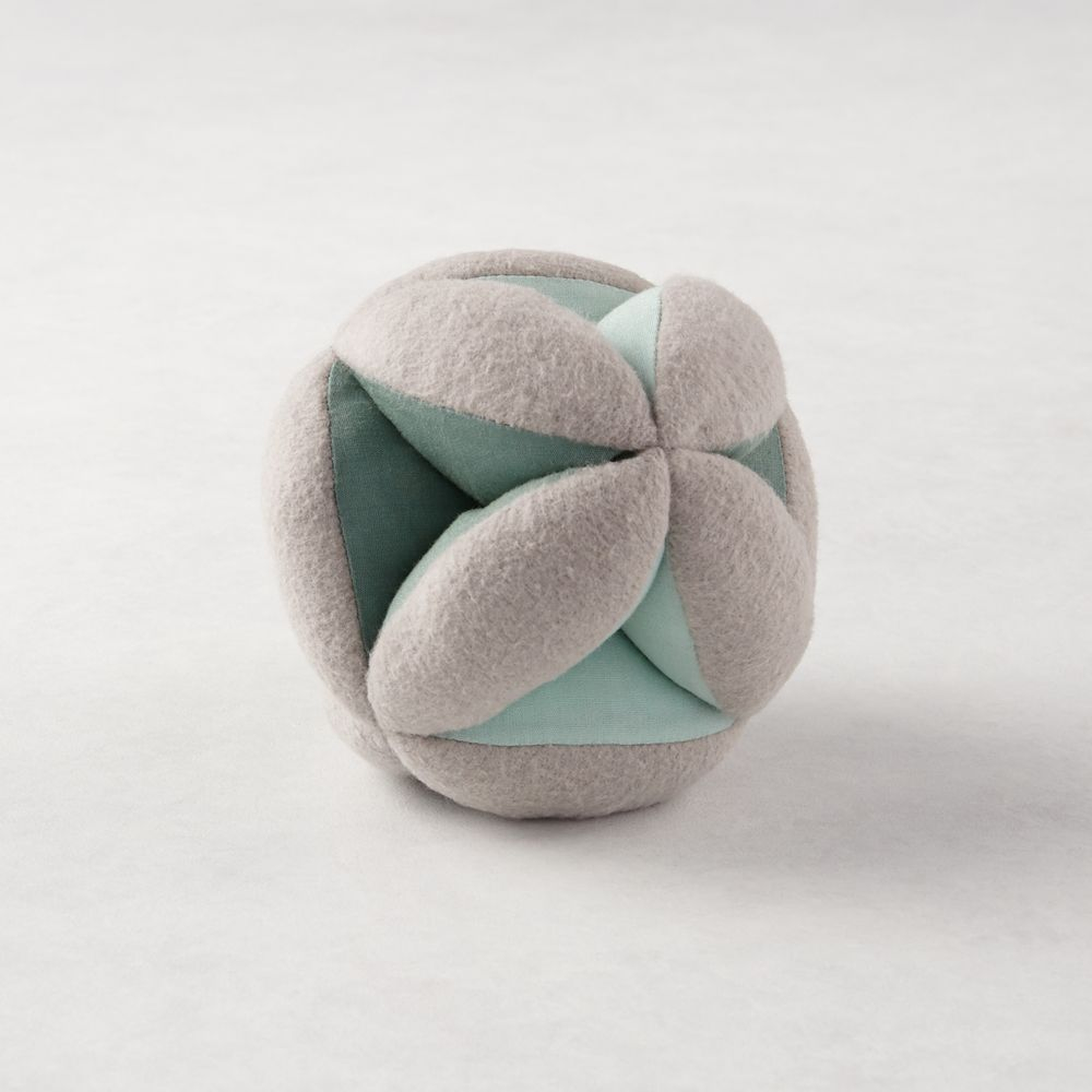 Teal Baby Plush Ball Rattle - Crate and Barrel