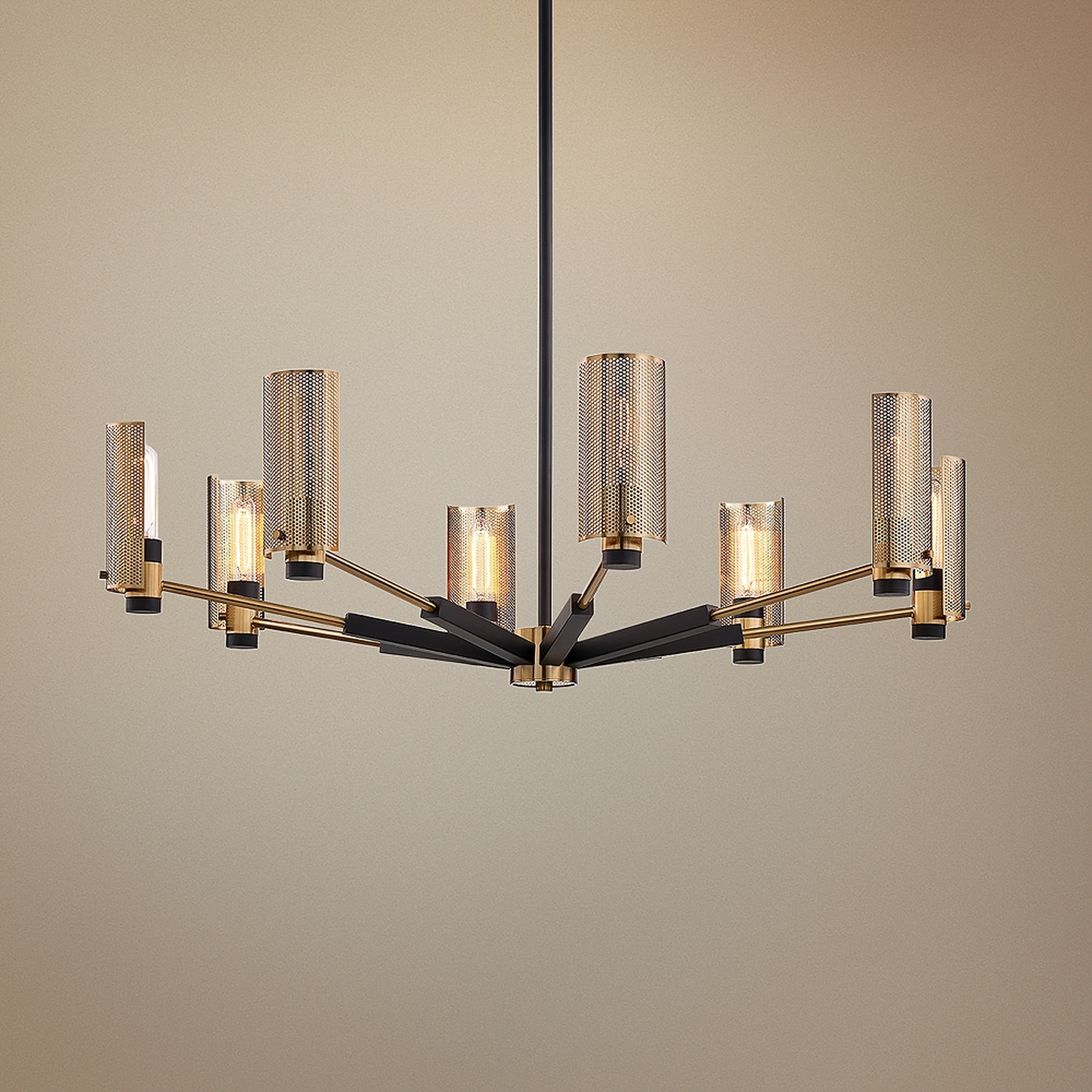 Pilsen 40"W Modern Bronze and Aged Brass 8-Light Chandelier - Style # 68E92 - Lamps Plus