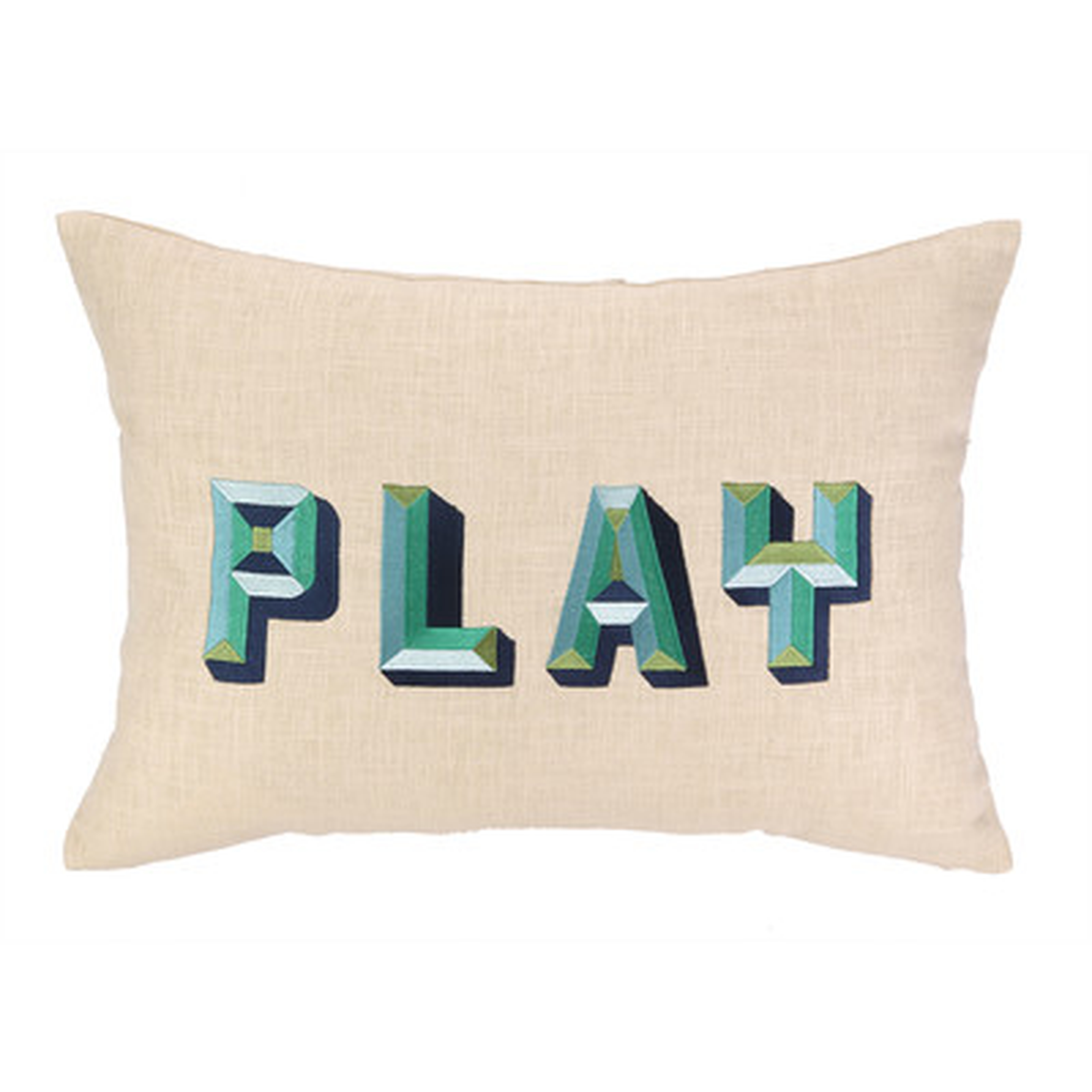 Play Embroidered Decorative Linen Lumbar Pillow - Wayfair