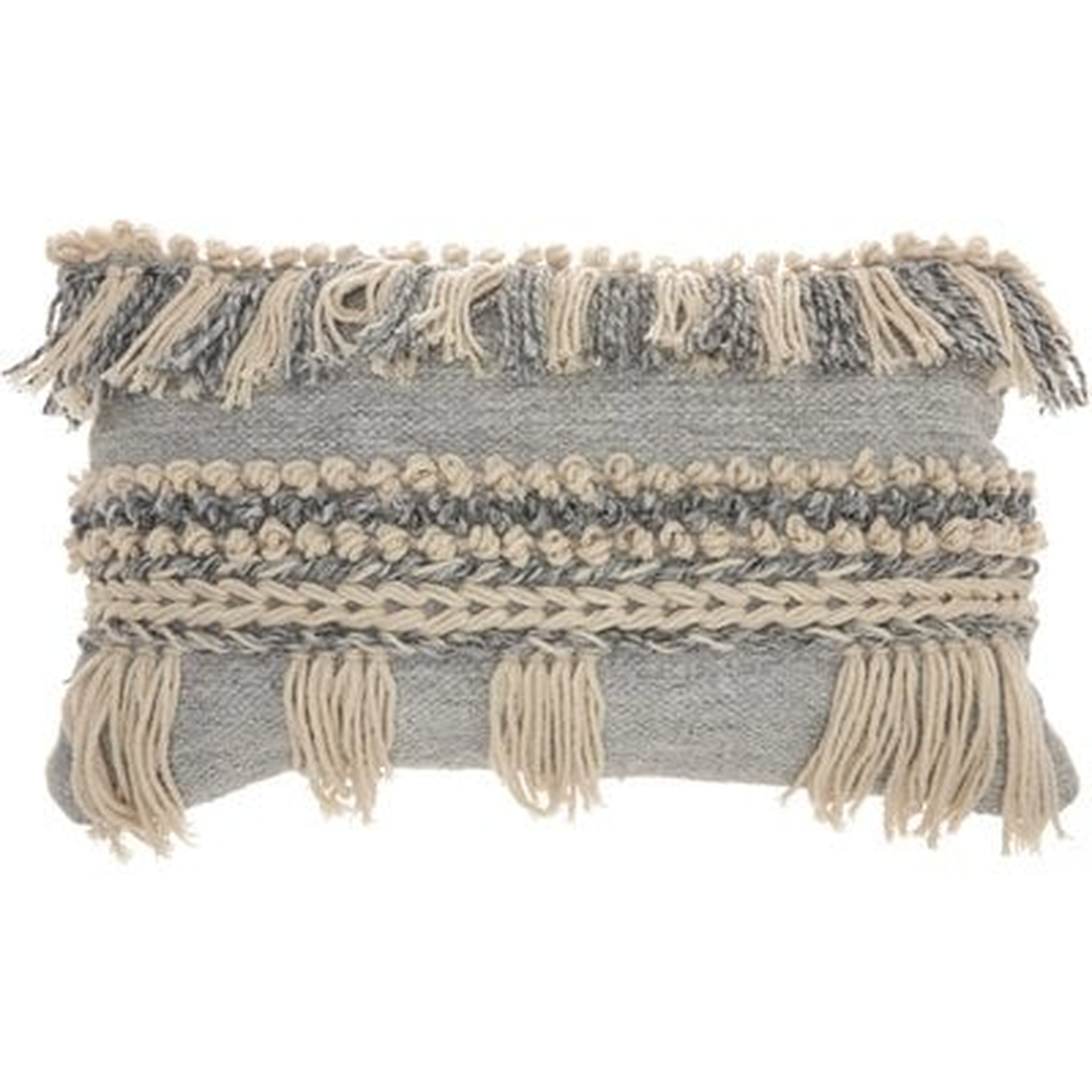 Ellijay Bohemian Textured Wool/Cotton Throw Pillow - AllModern