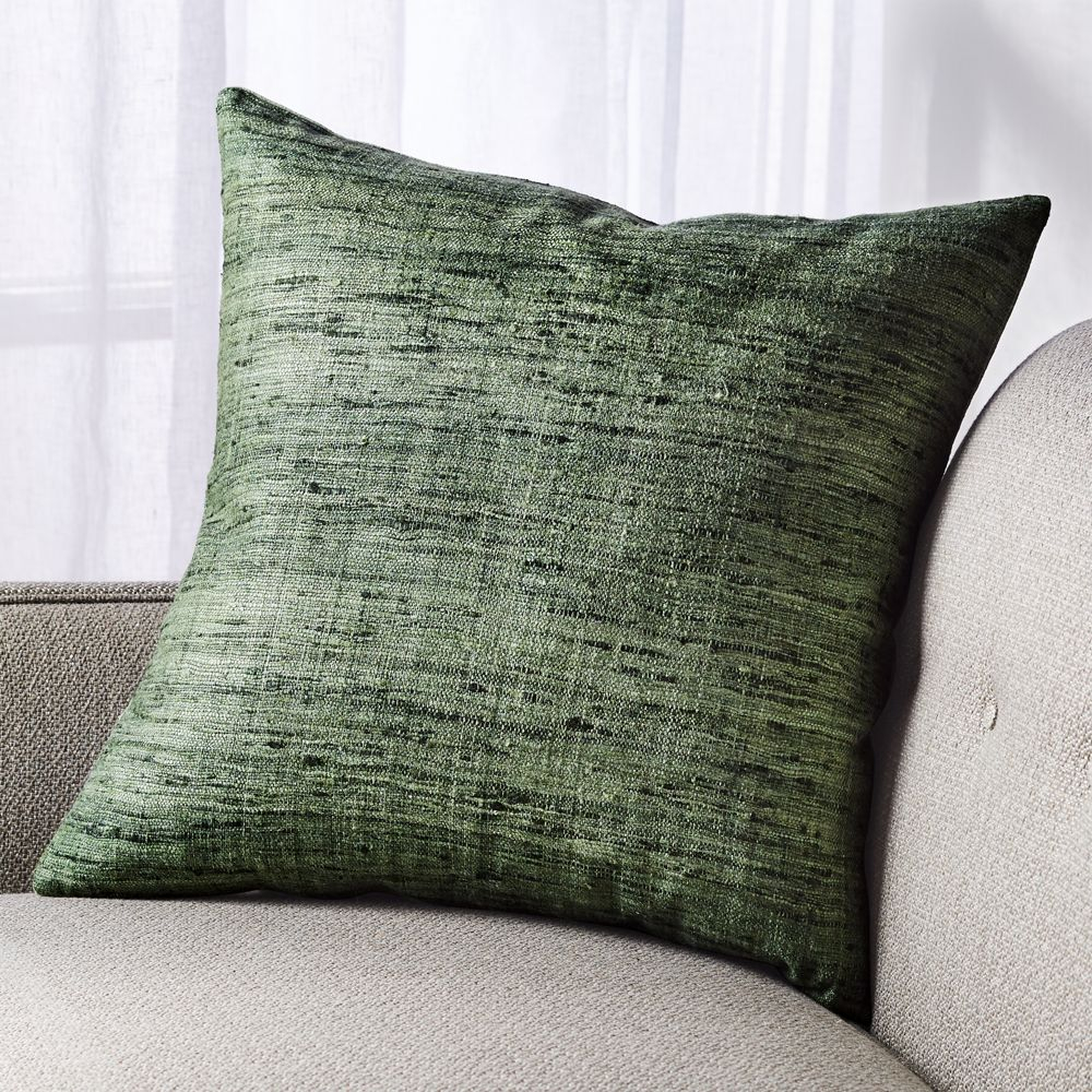 Trevino Agave Green Pillow with Down-Alternative Insert 20" - Crate and Barrel