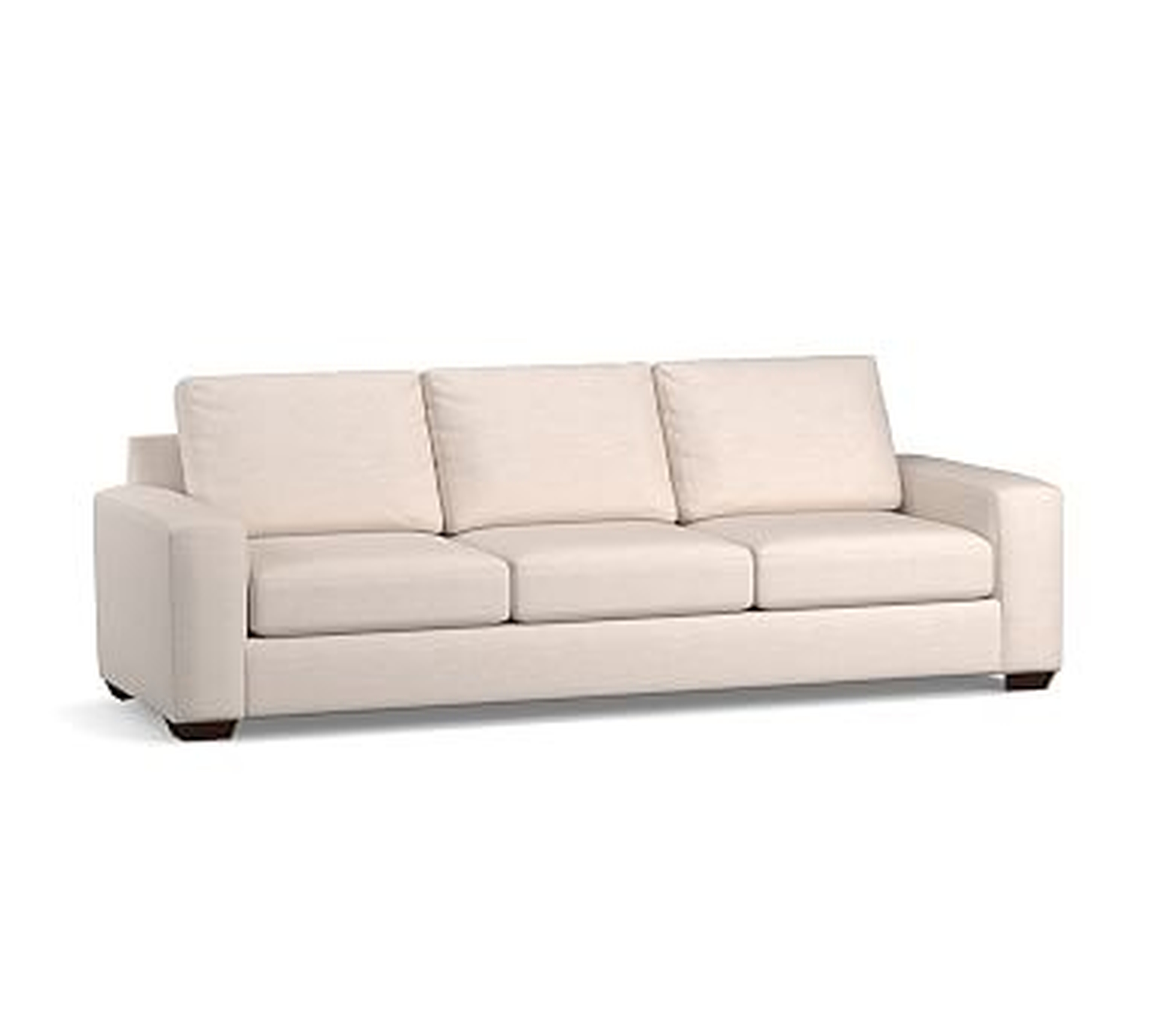 Big Sur Square Arm Upholstered Grand Sofa 105", Down Blend Wrapped Cushions, Performance Chateau Basketweave Oatmeal - Pottery Barn