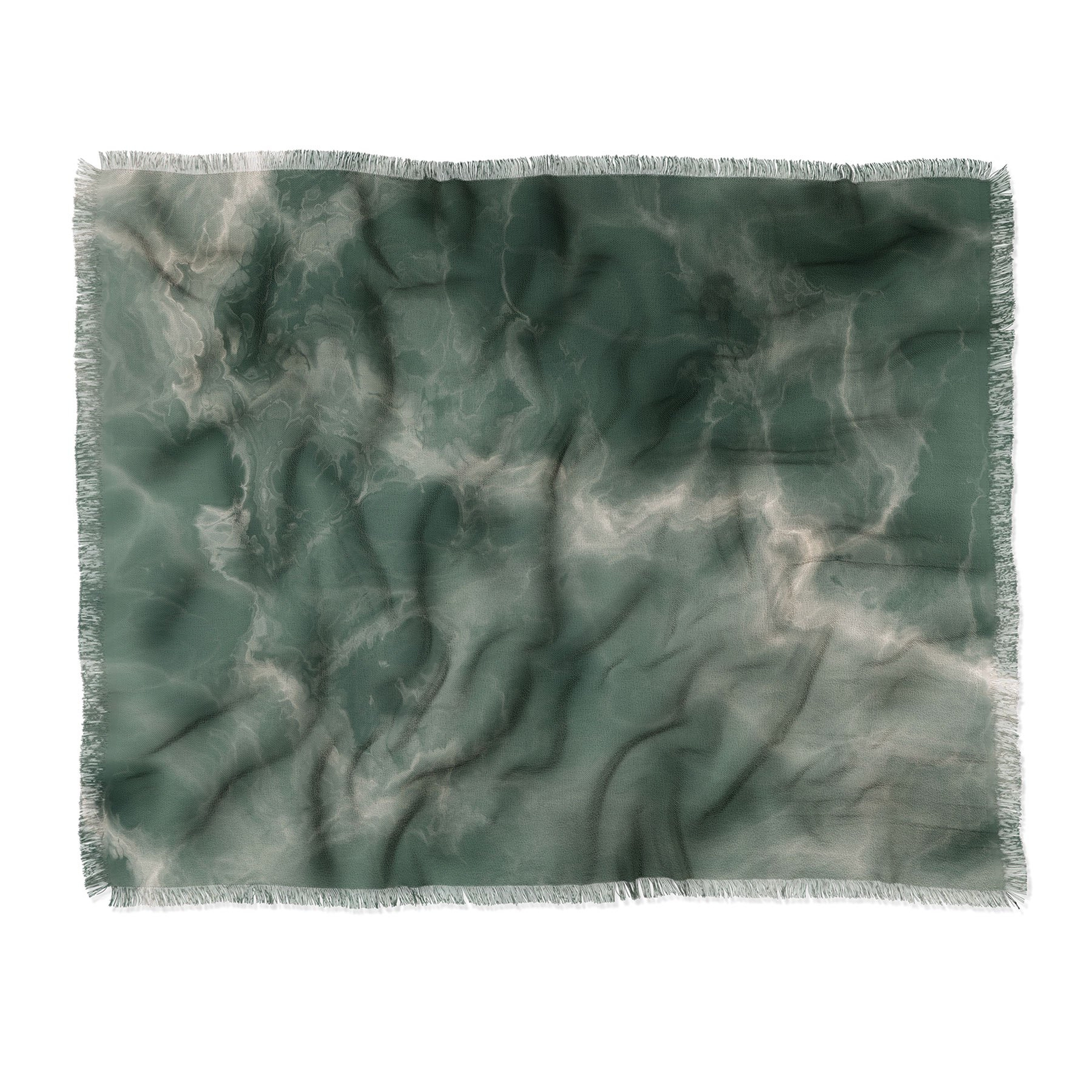 Chelsea Victoria Green Marble Throw Blanket - 50" x 60" - Wander Print Co.