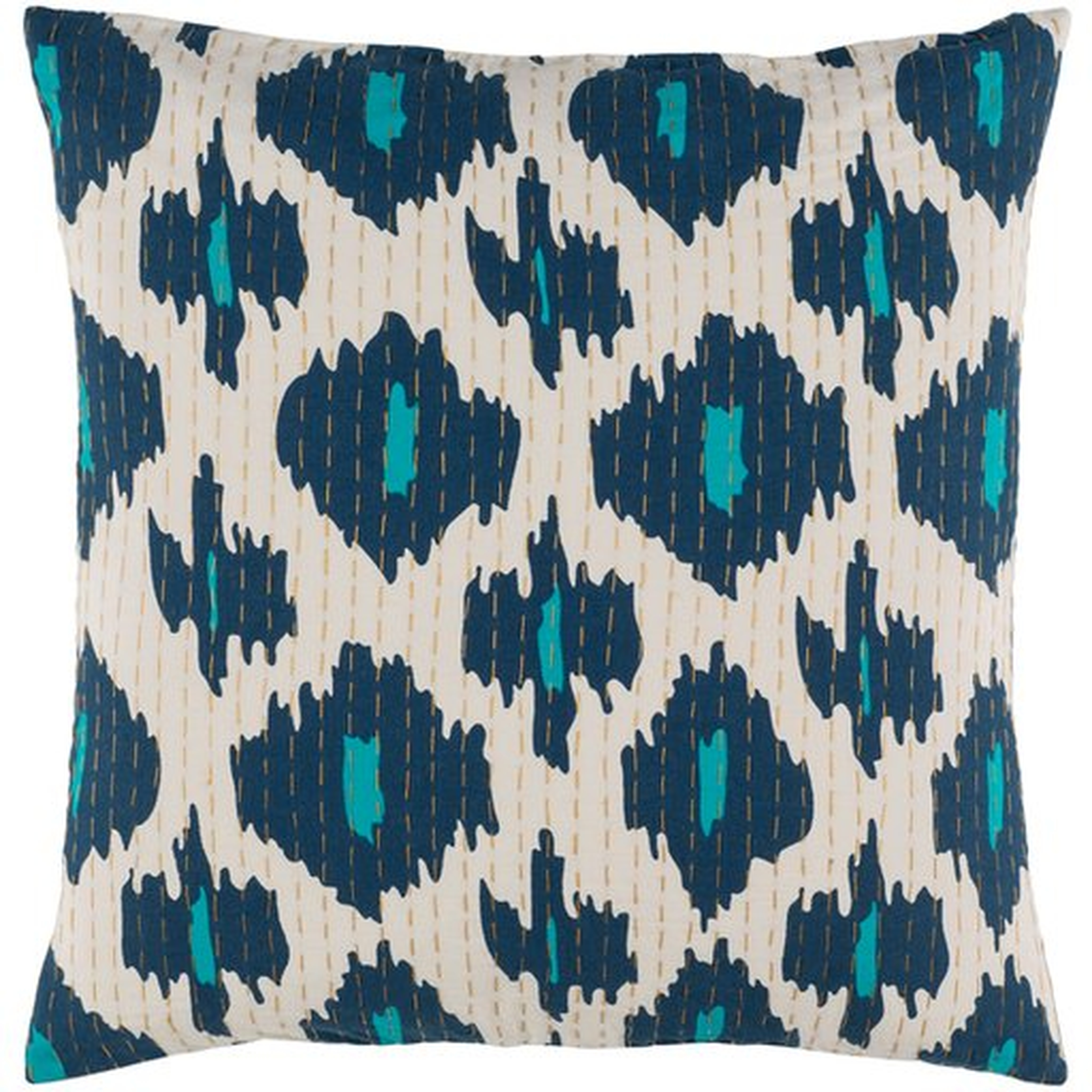 Kantha Throw Pillow, 18" x 18", with poly insert - Surya