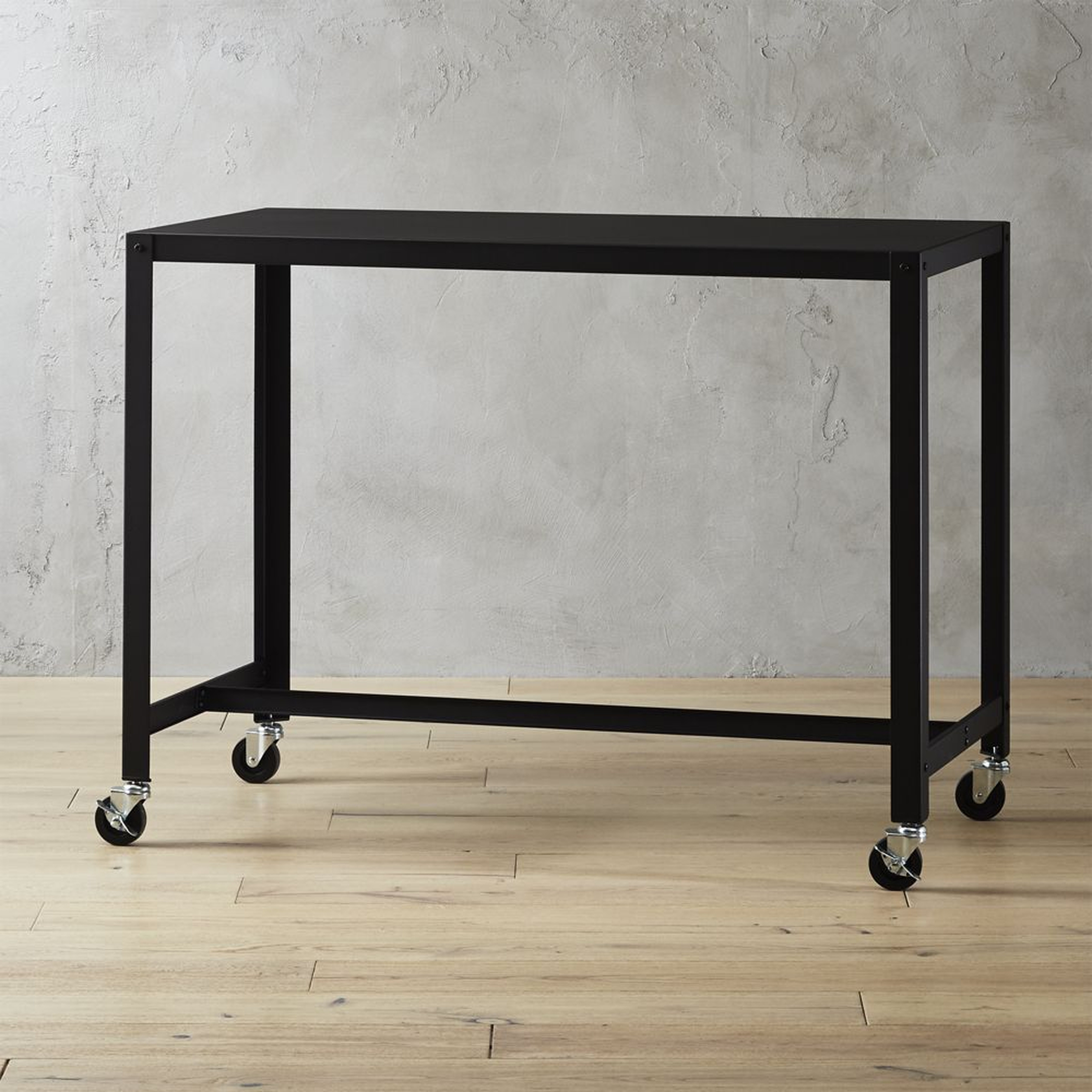 Go-Cart Black Rolling Counter Table-Stand Up Desk - CB2