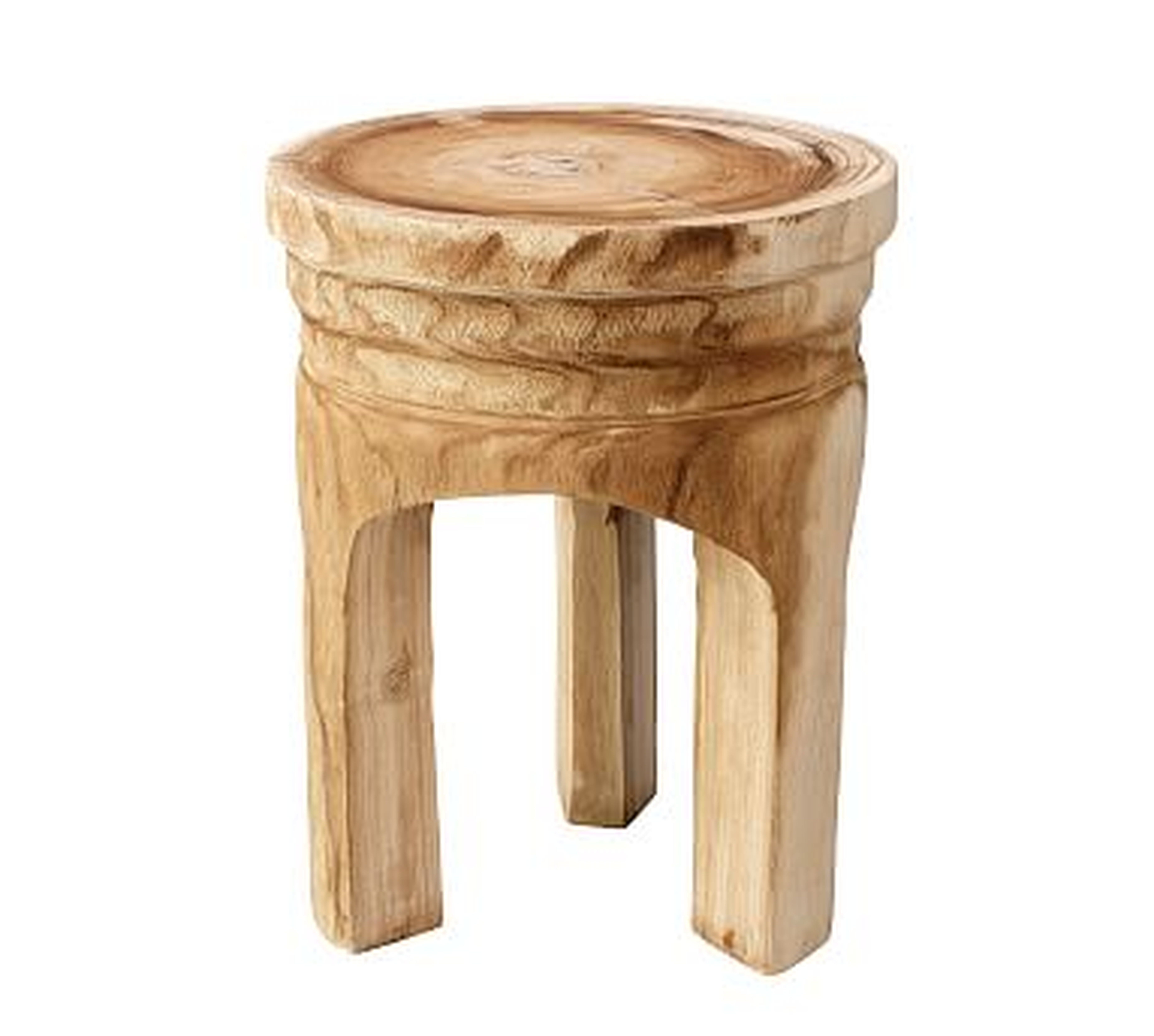 Roselle Wood Accent Stool, Natural - Pottery Barn