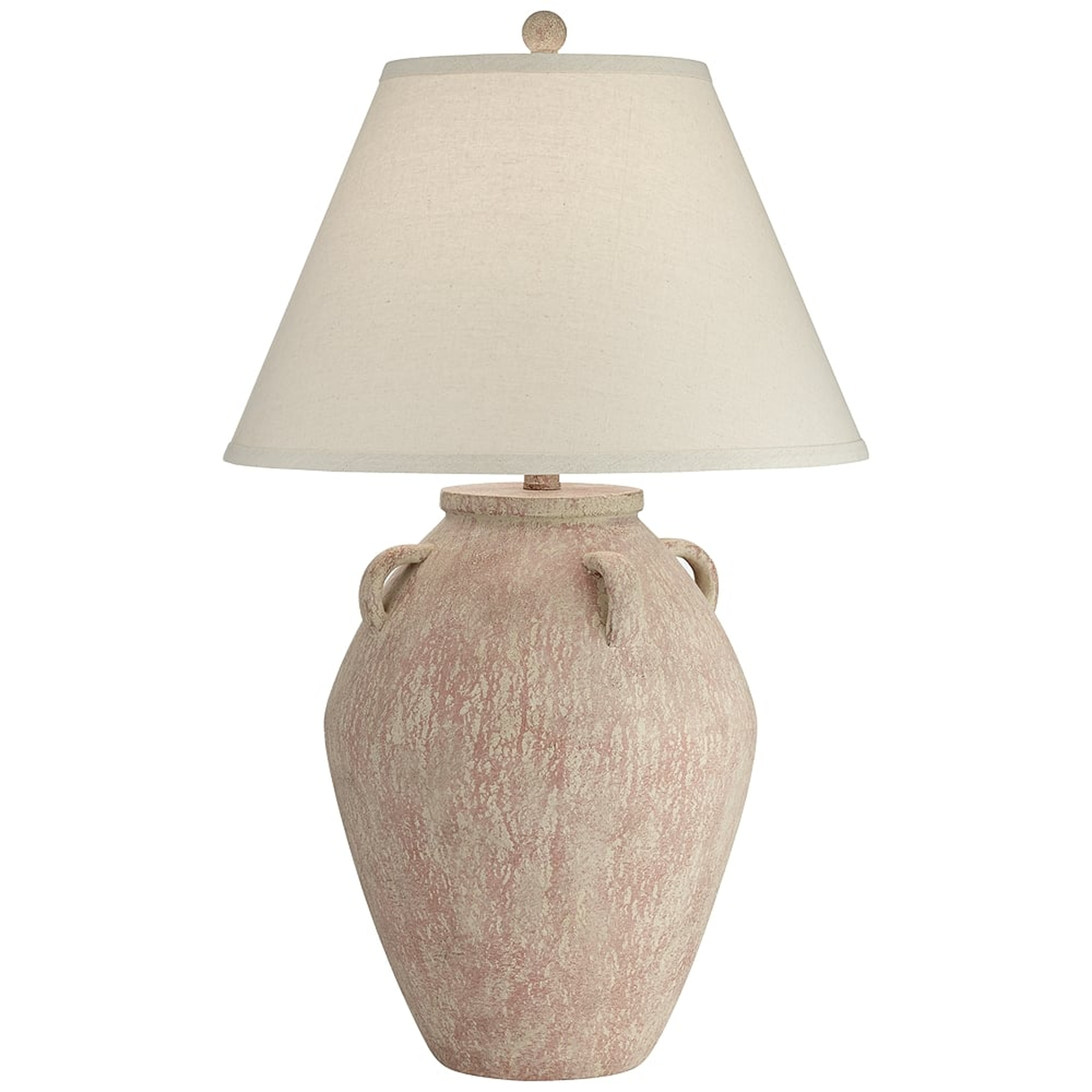 Ria Blush Terracotta Handle Jar Table Lamp - Style # 70X13 - Lamps Plus