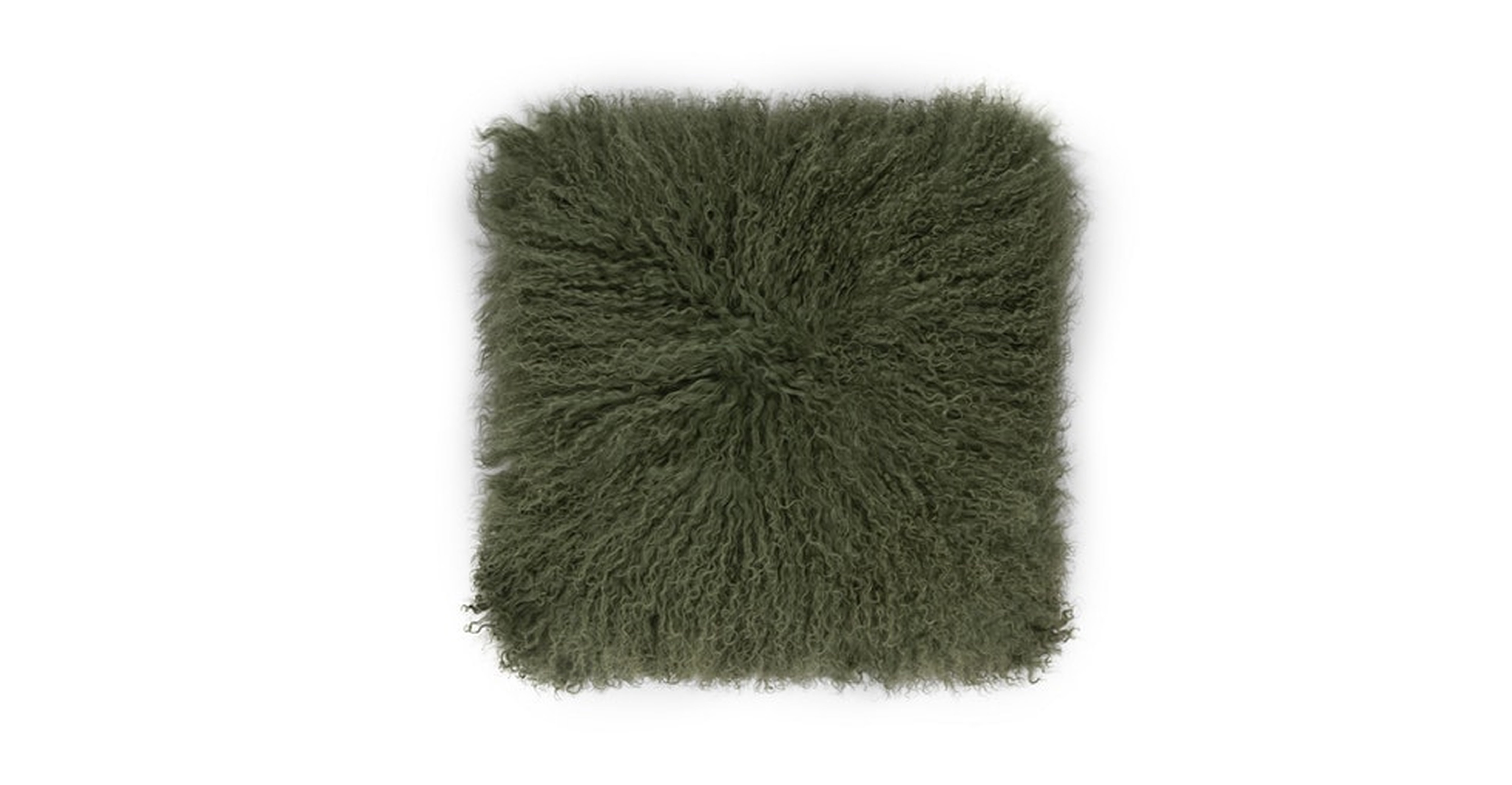 Bocco Green Sheepskin Pillow - Article