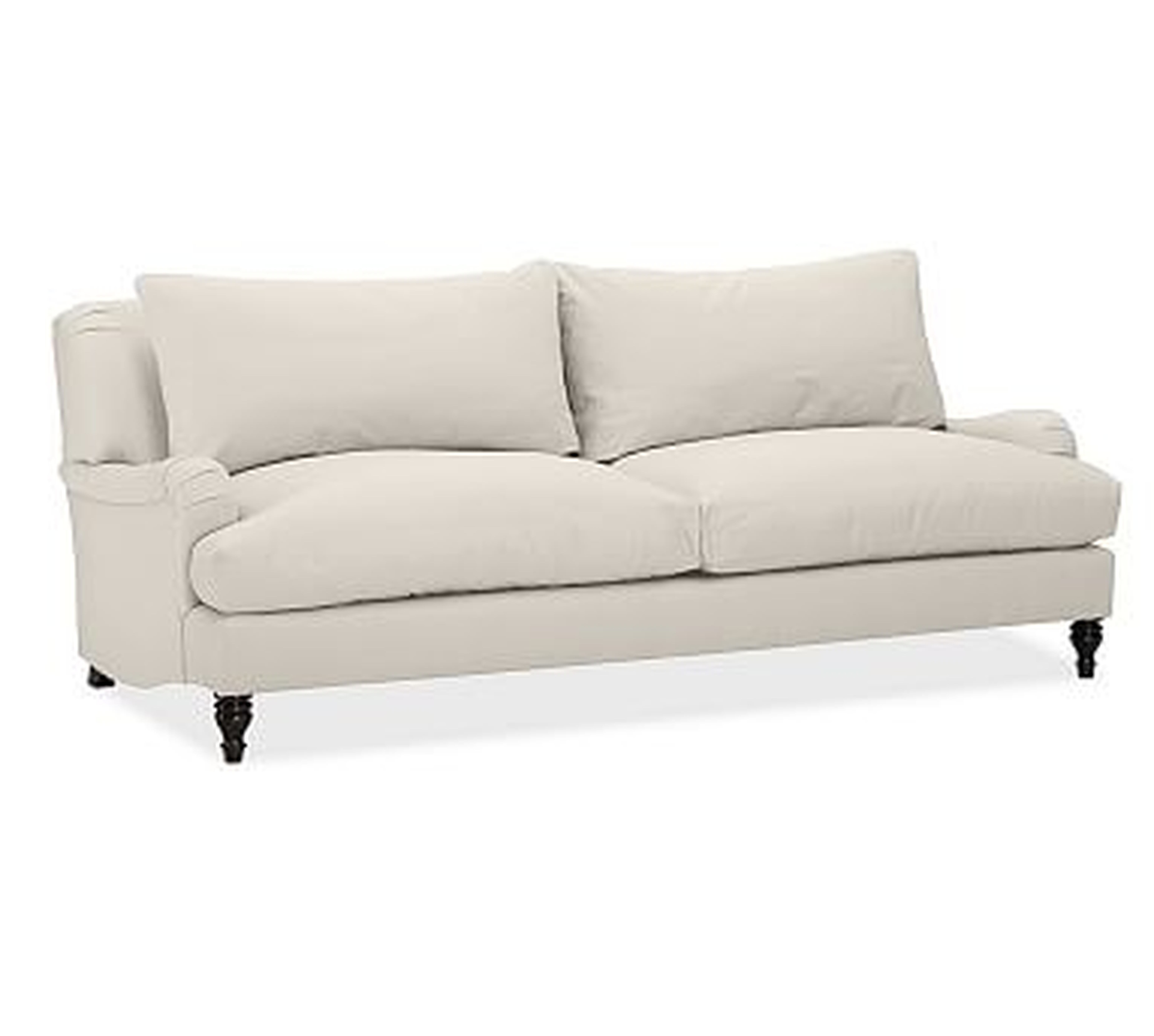 Carlisle Upholstered Sofa 82", Polyester Wrapped Cushions, Performance Twill Cream - Pottery Barn