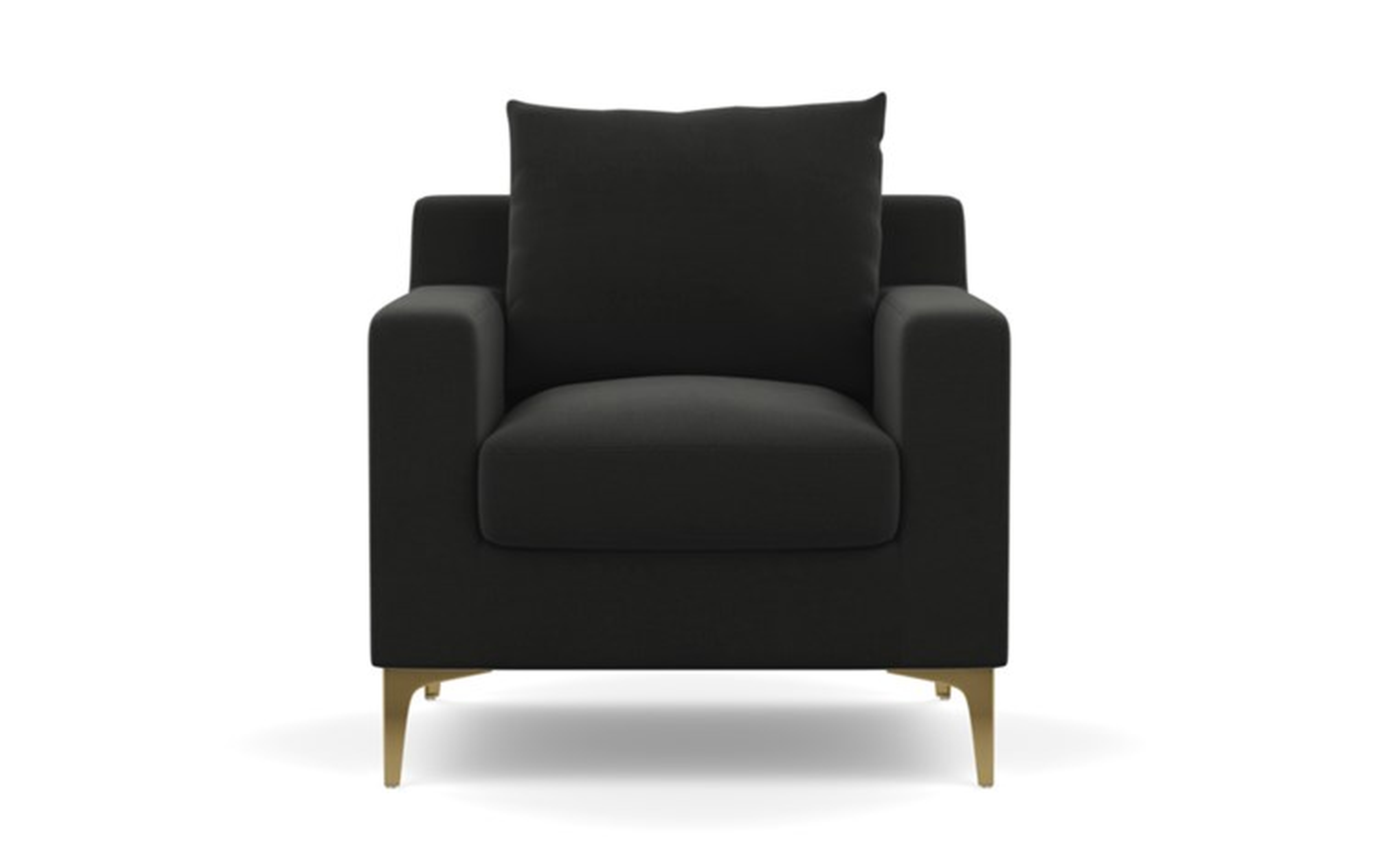 Sloan Petite Chair with Shadow Fabric and Brass Plated legs - Interior Define