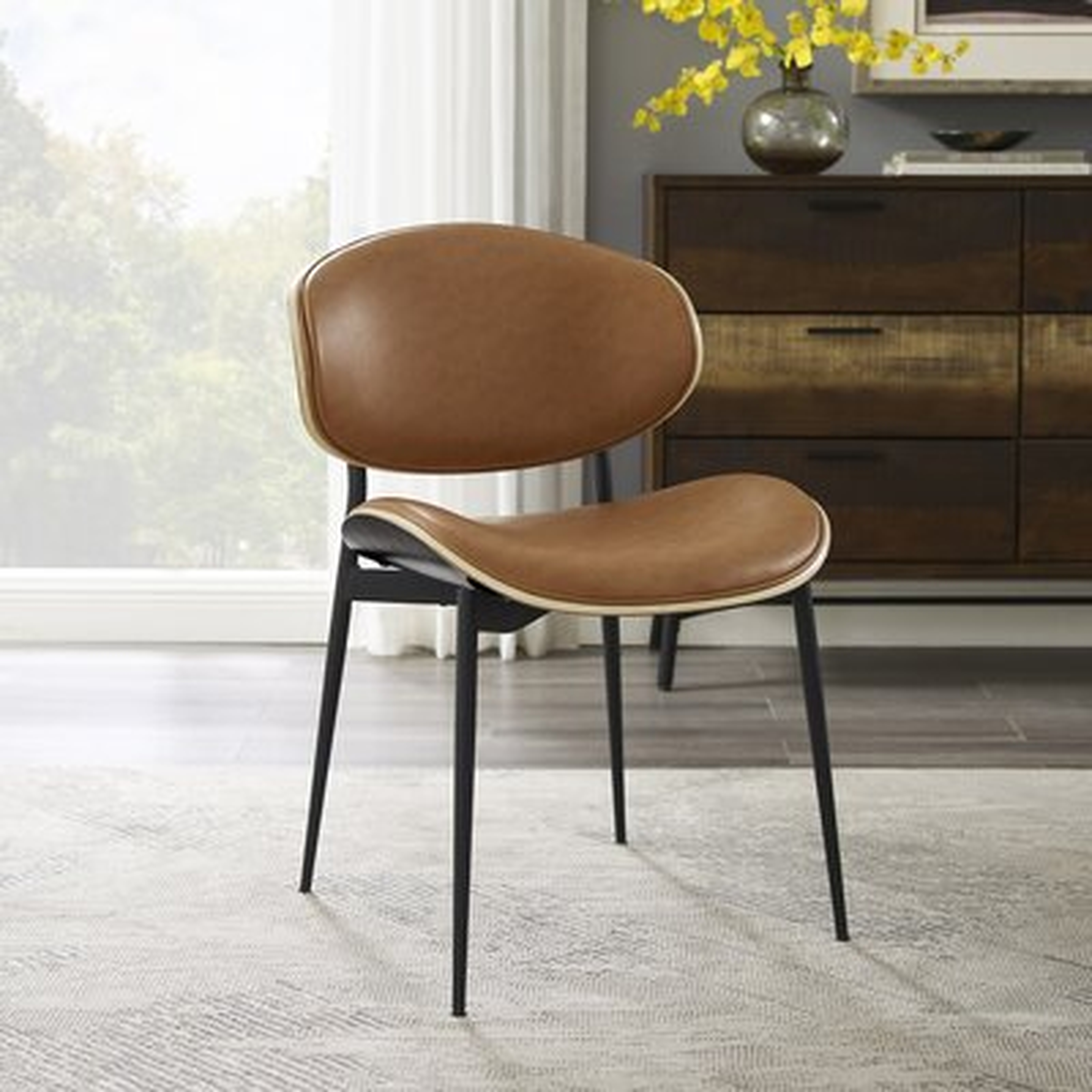 Faux Leather Accent Dining Chair - Wayfair