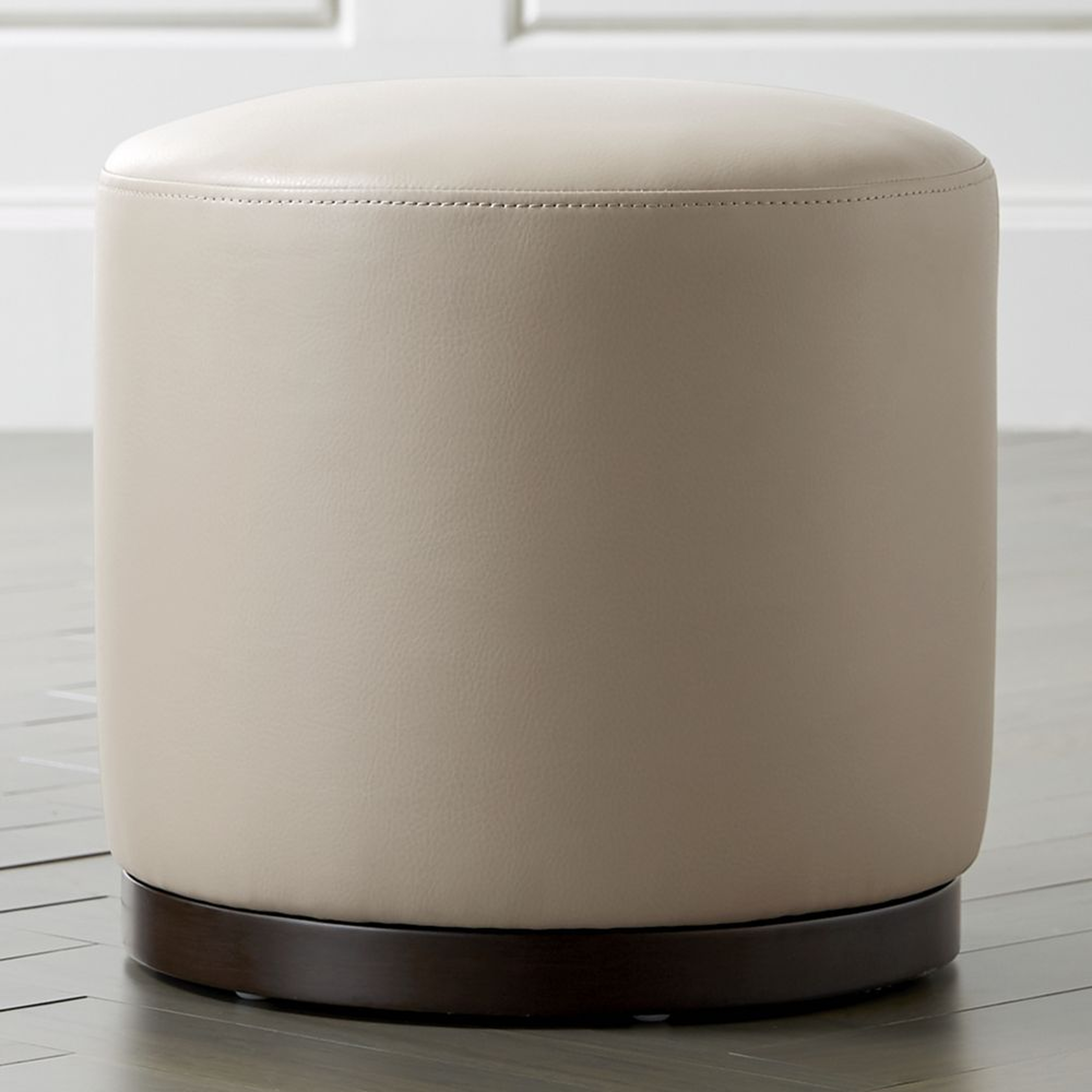 Zoey Leather Swivel Ottoman - Crate and Barrel