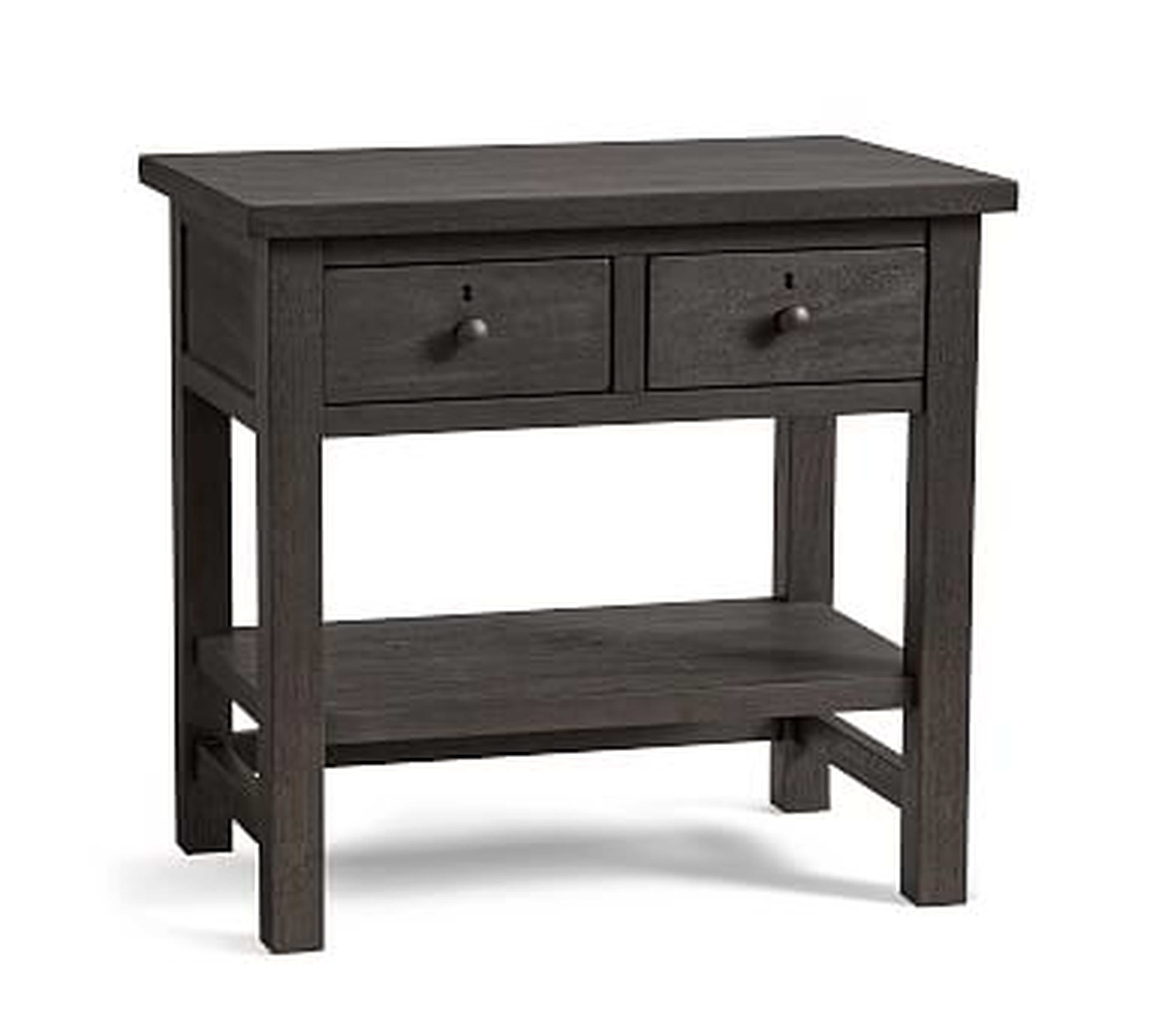 Farmhouse 28.5" 2-Drawer Nightstand, Charcoal - Pottery Barn